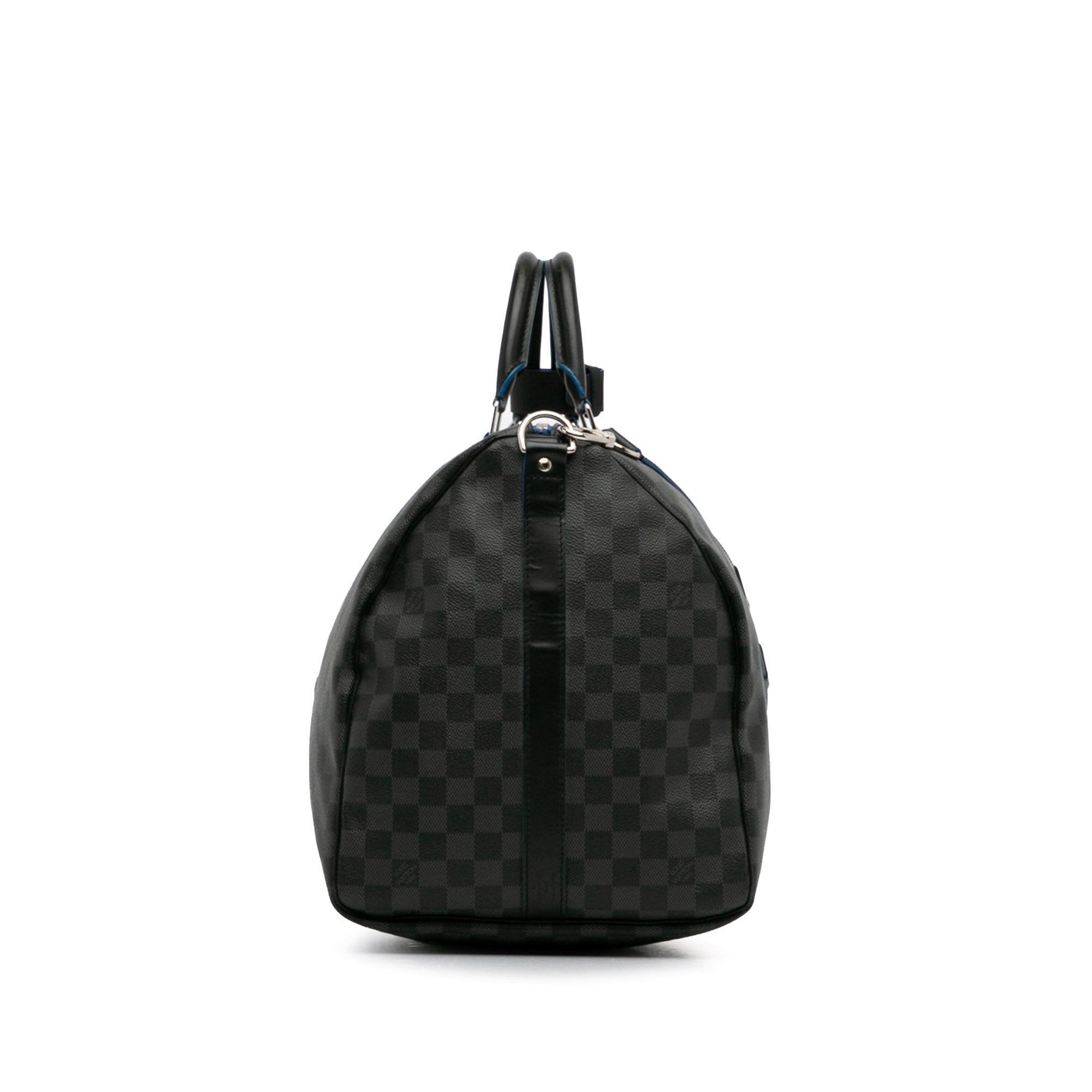Black LV Damier Graphite Keepall Bandouliere 55 Travel Bag