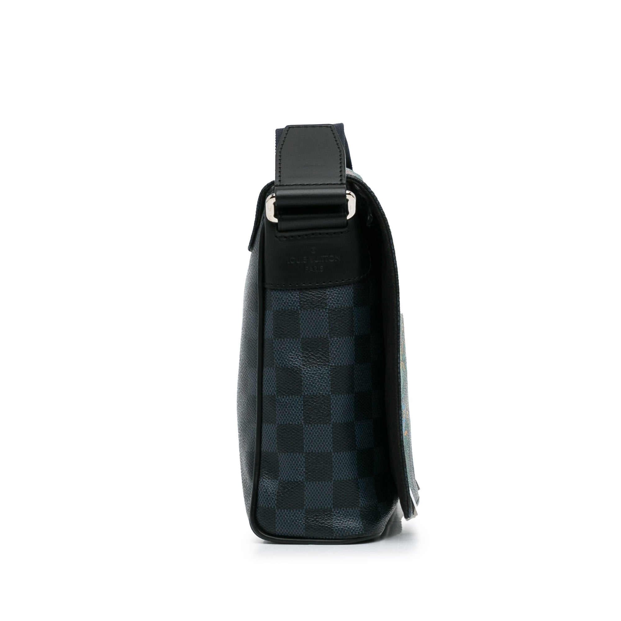 Black LV Damier Cobalt Jungle District Messenger PM Crossbody Bag
