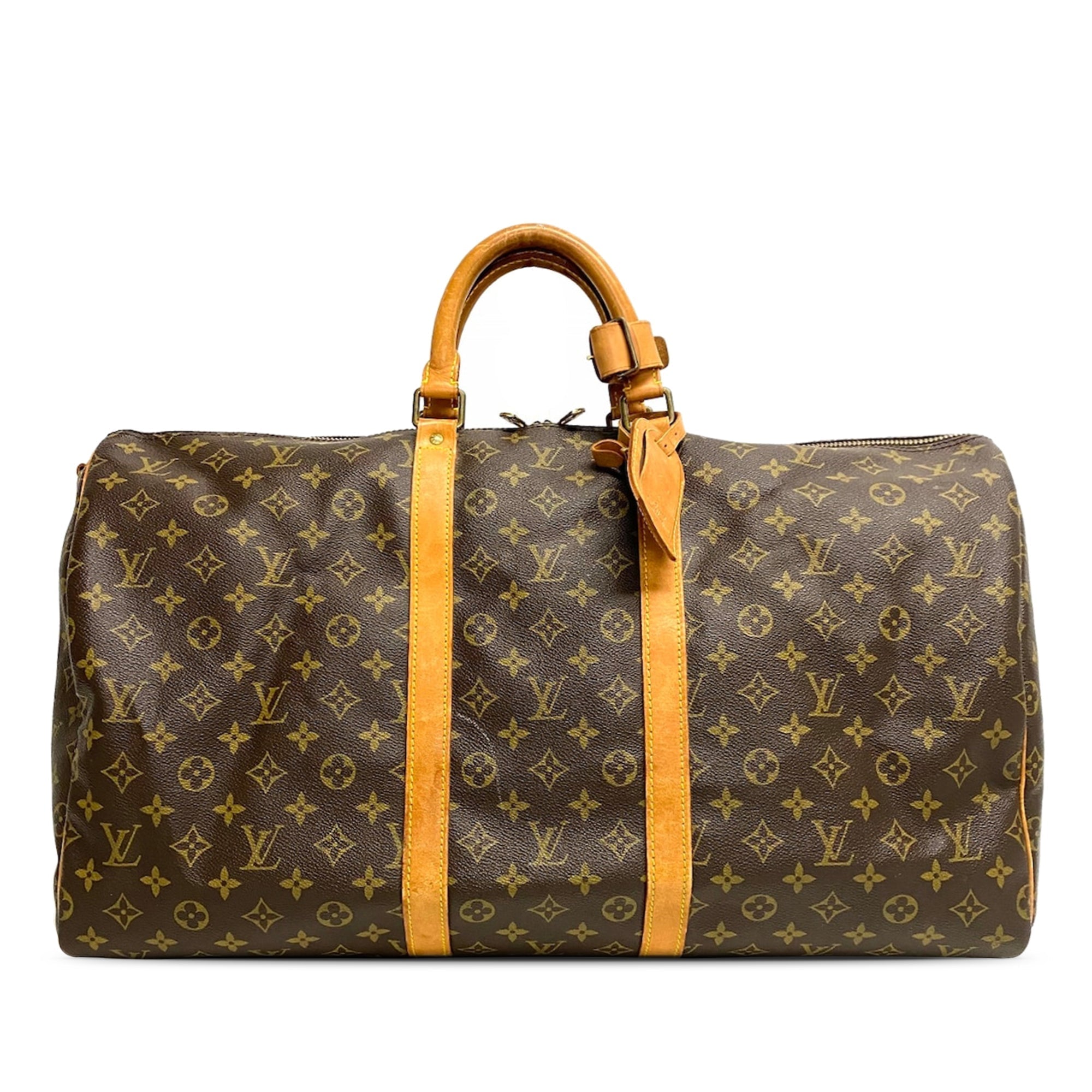 Brown LV Monogram Keepall Bandouliere 55 Travel Bag