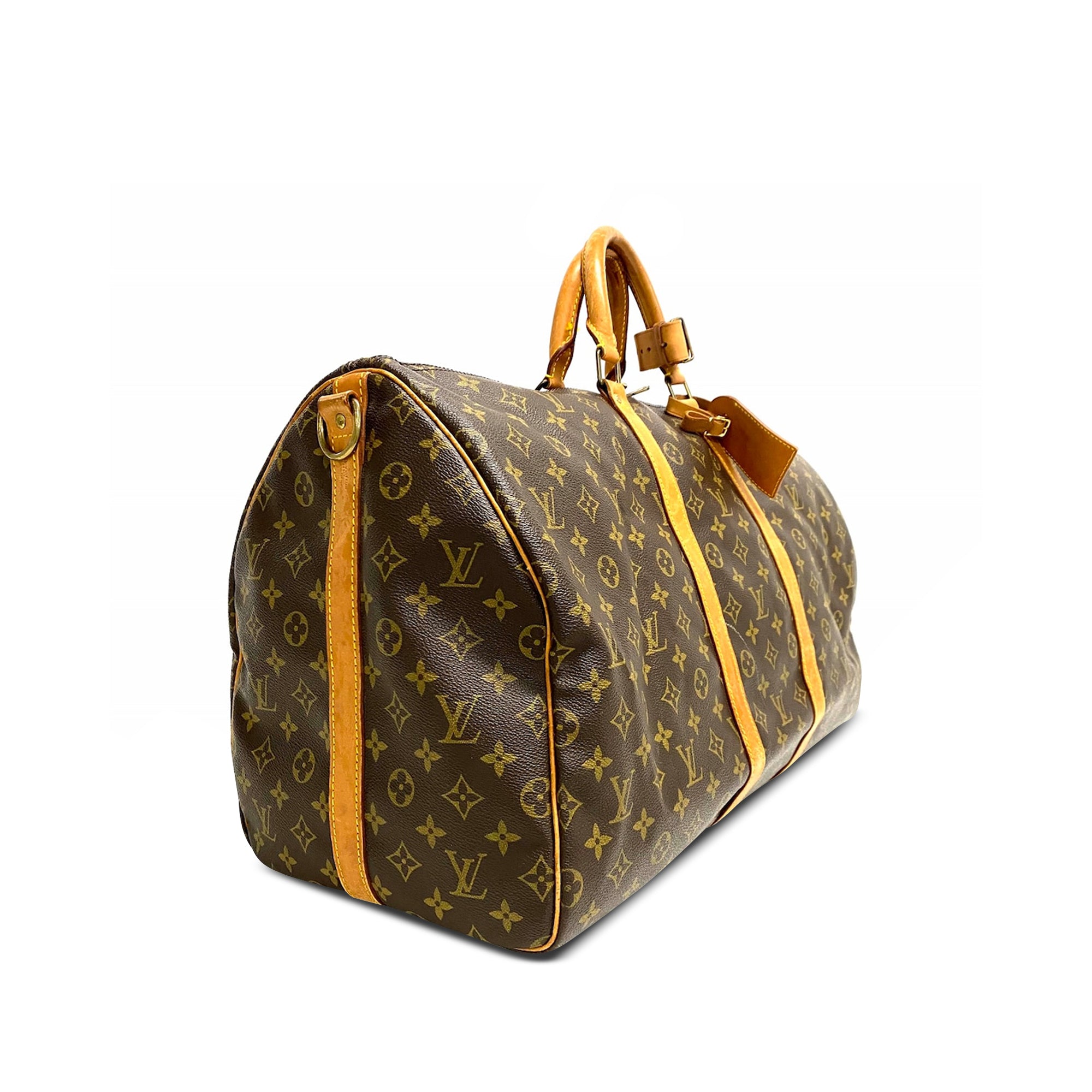 Brown LV Monogram Keepall Bandouliere 55 Travel Bag