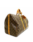 Brown LV Monogram Keepall Bandouliere 55 Travel Bag