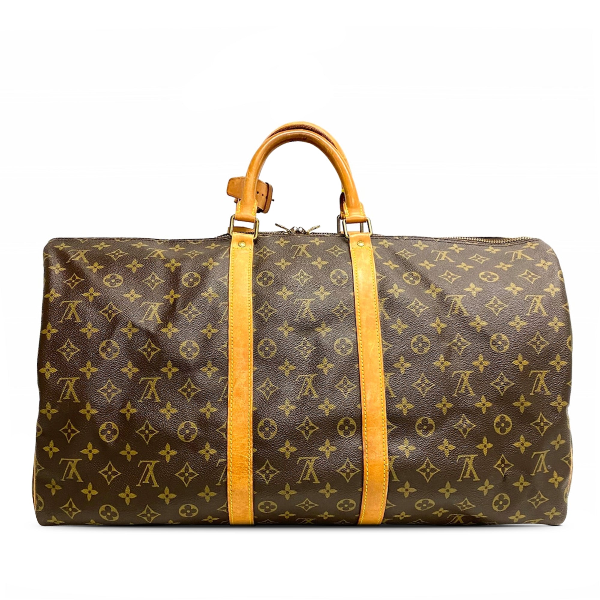 Brown LV Monogram Keepall Bandouliere 55 Travel Bag