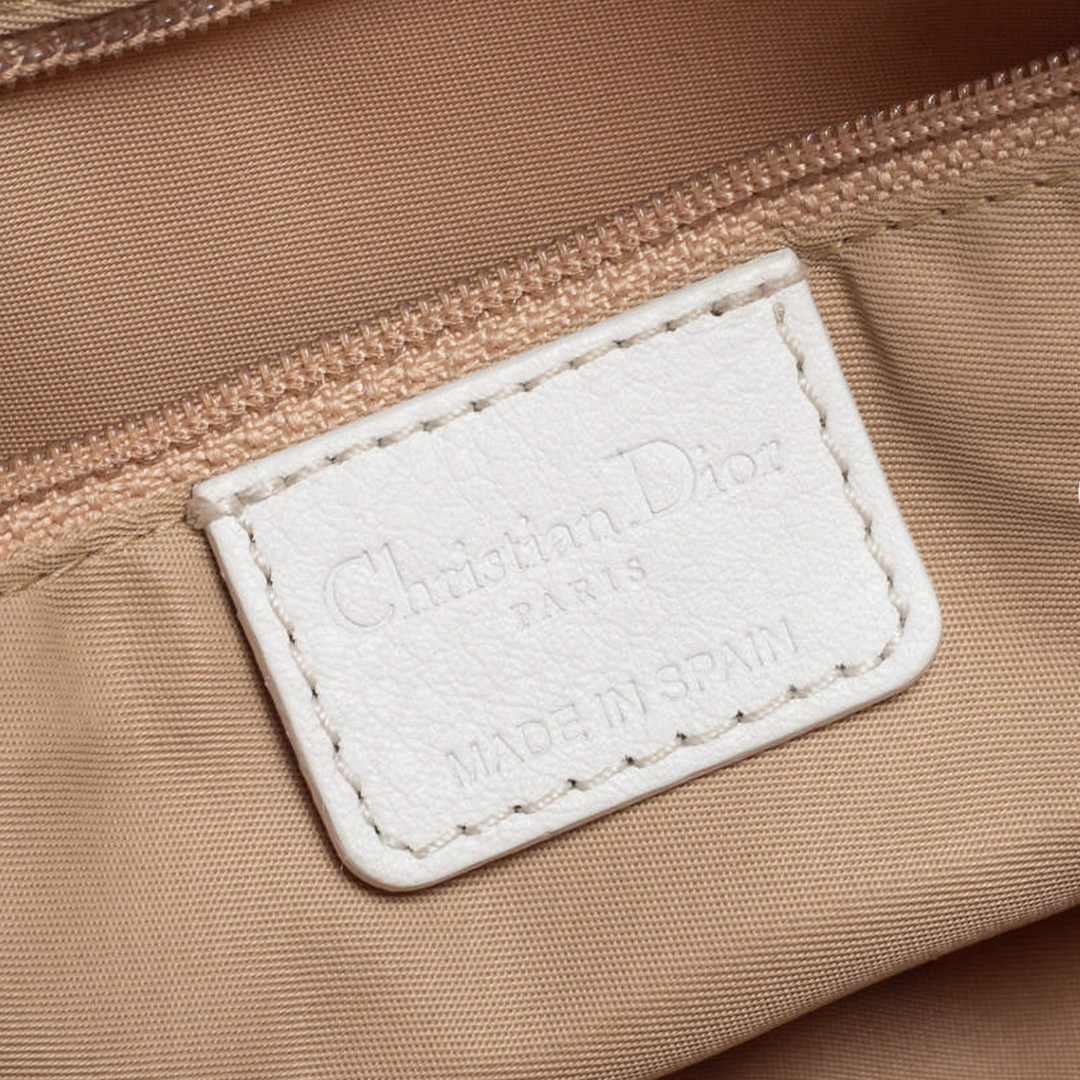 CHRISTIAN D1OR 2000s WHITE &amp; CREAM D1ORISSIMO STREET CHIC POCHETTE