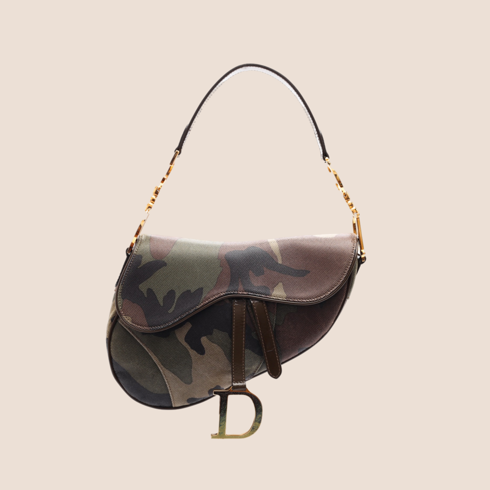 CHRISTIAN D1OR 2000 CAMOUFLAGE PRINT SADDLE BAG