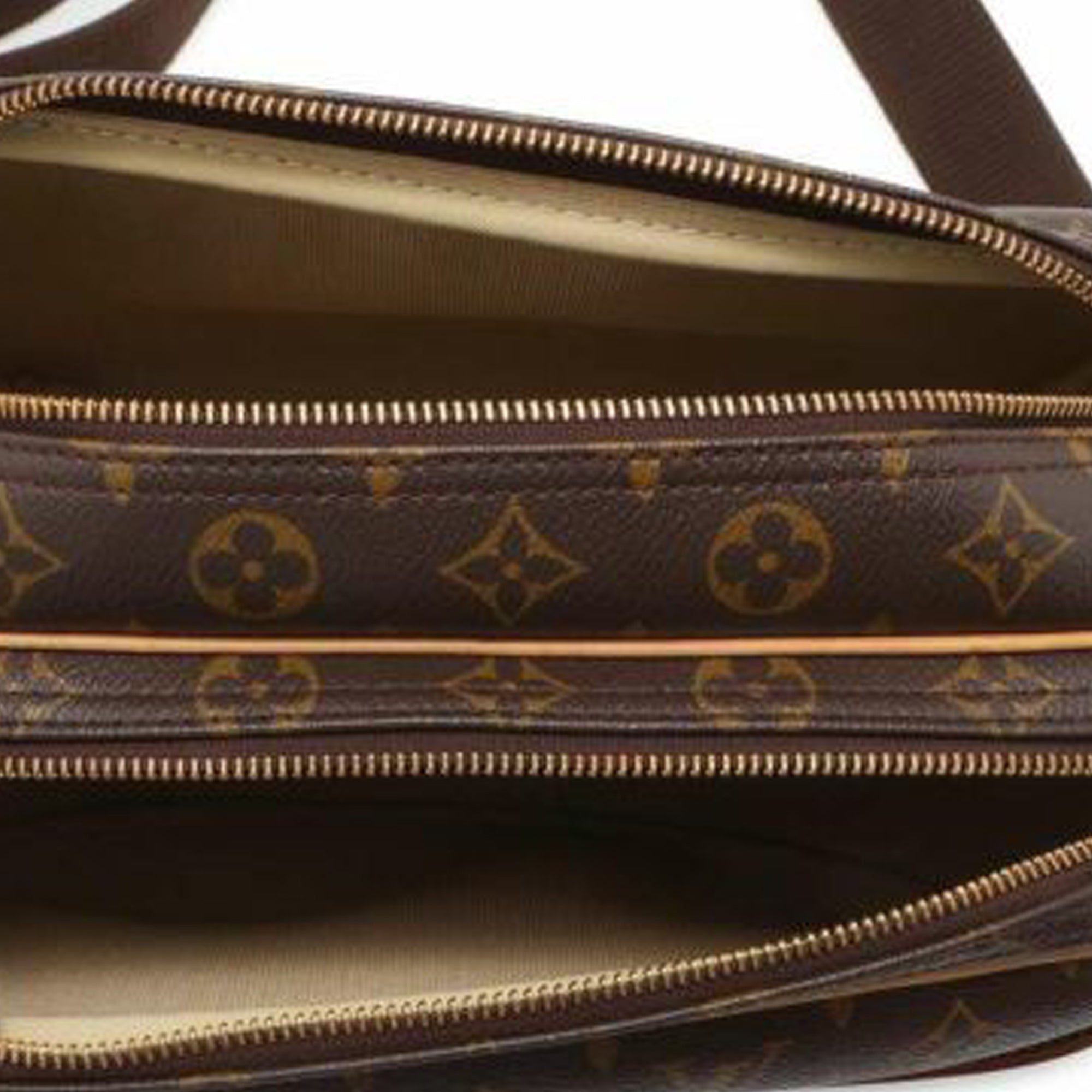 Brown LV Monogram Reporter PM Crossbody Bag