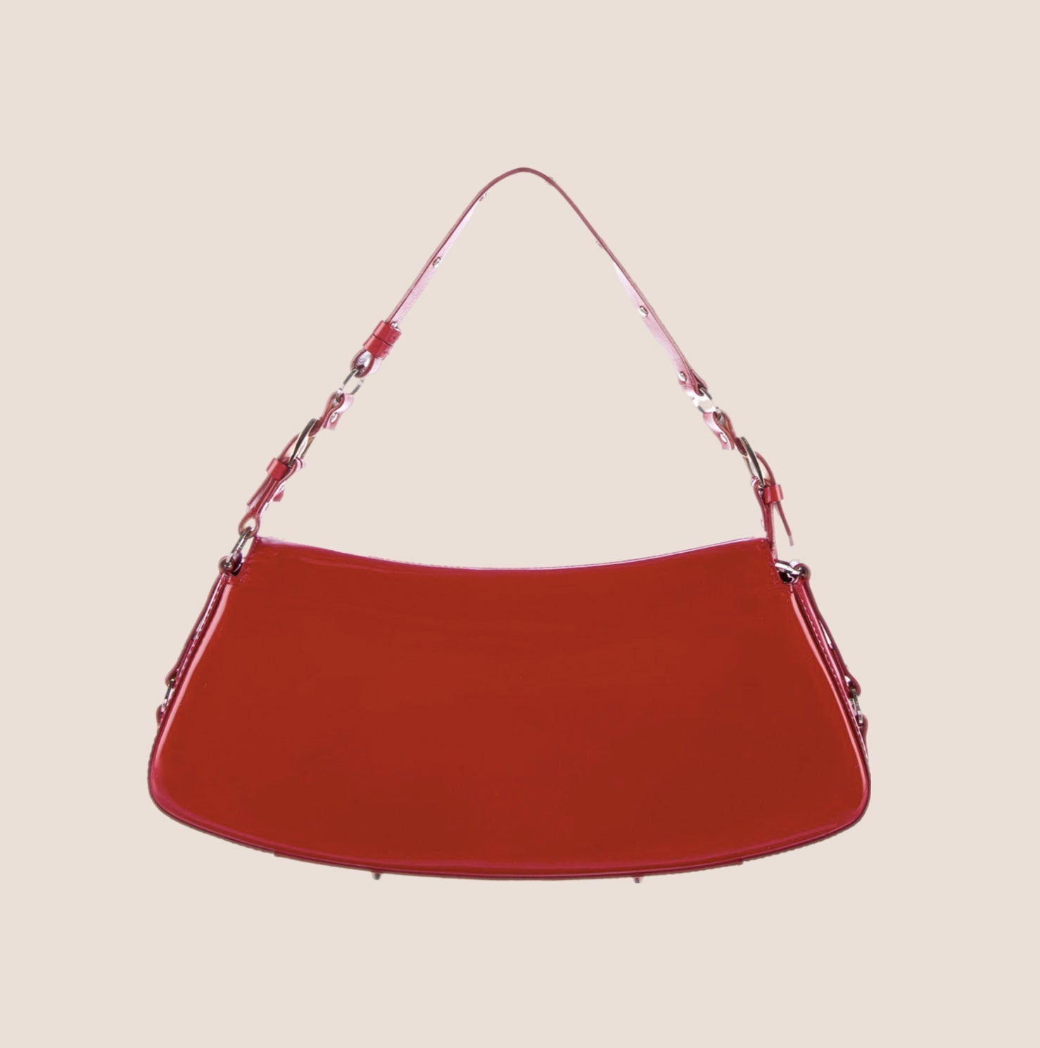 CHRISTIAN D1OR 2003 RED LEATHER BONDAGE BAG