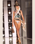 CHRISTIAN D1OR 2002 MULTICOLOUR STRIPED SADDLE BAG