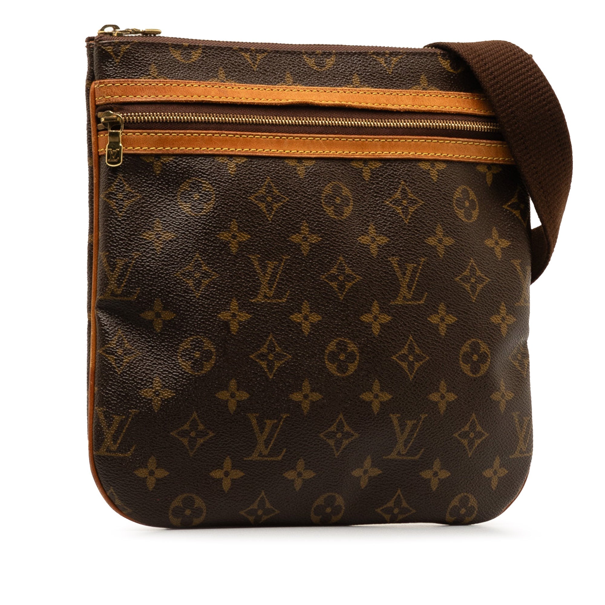 Brown LV Monogram Pochette Bosphore Crossbody Bag