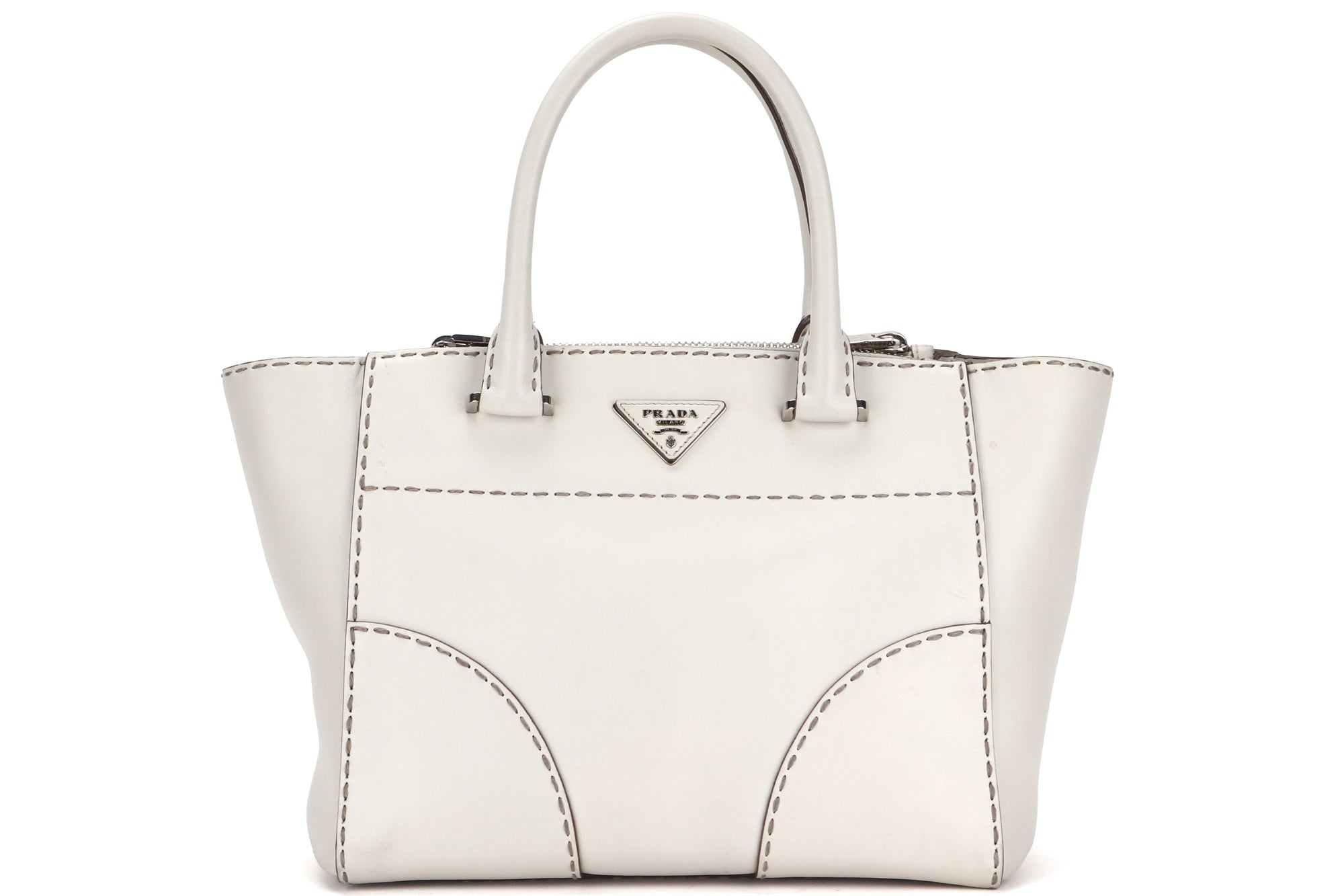 PRD B2861K TALCO CITY CALF LEATHER 2 WAY BAG SILVER HARDWARE, WITH CARD, STRAP &amp; DUST COVER