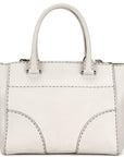 PRD B2861K TALCO CITY CALF LEATHER 2 WAY BAG SILVER HARDWARE, WITH CARD, STRAP & DUST COVER