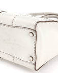 PRD B2861K TALCO CITY CALF LEATHER 2 WAY BAG SILVER HARDWARE, WITH CARD, STRAP & DUST COVER