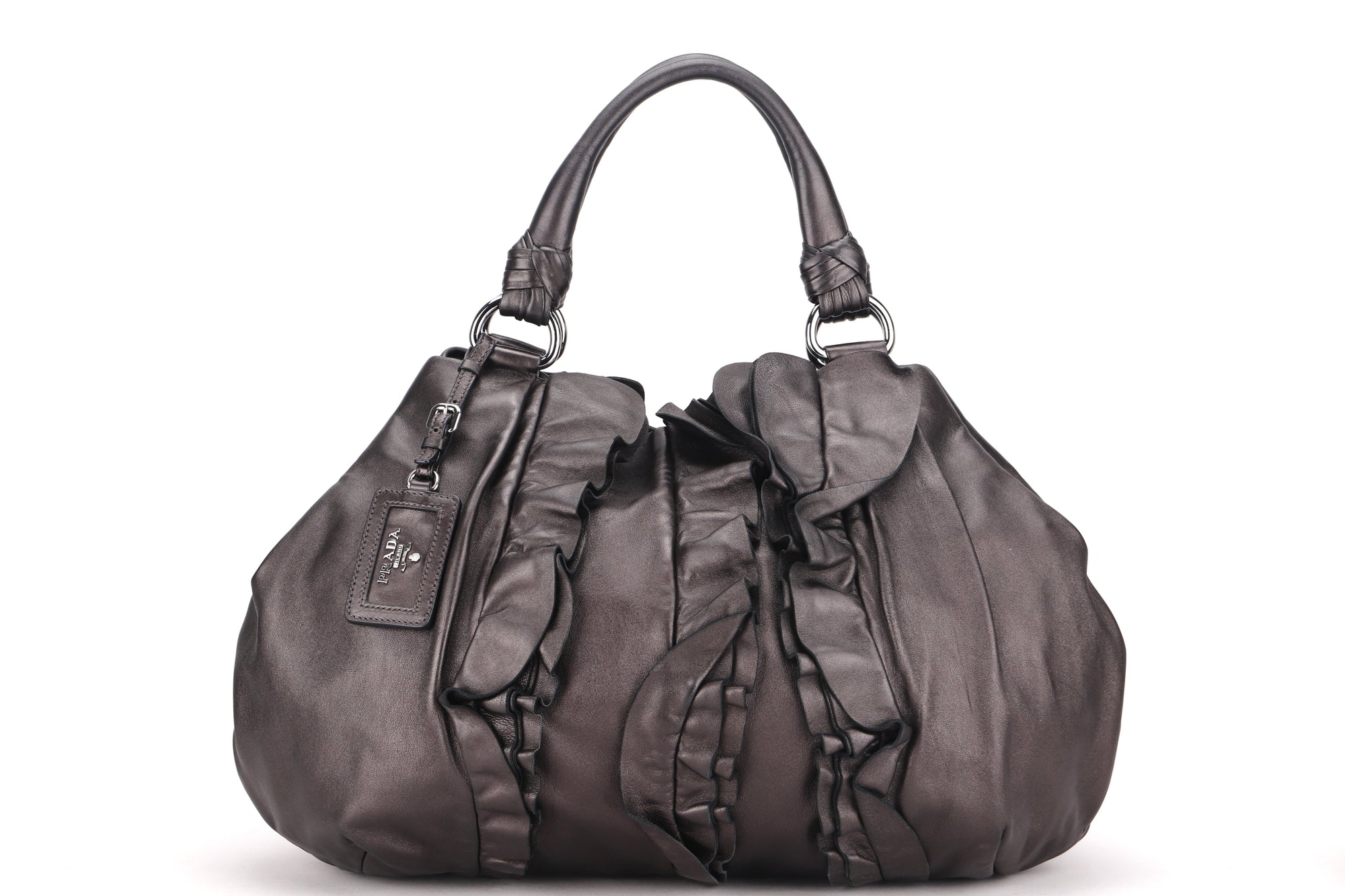 PRD BR3987 GRAFITE MORDORE NAPPA LEATHER SILVER HARDWARE, WITH CARD &amp; DUST COVER