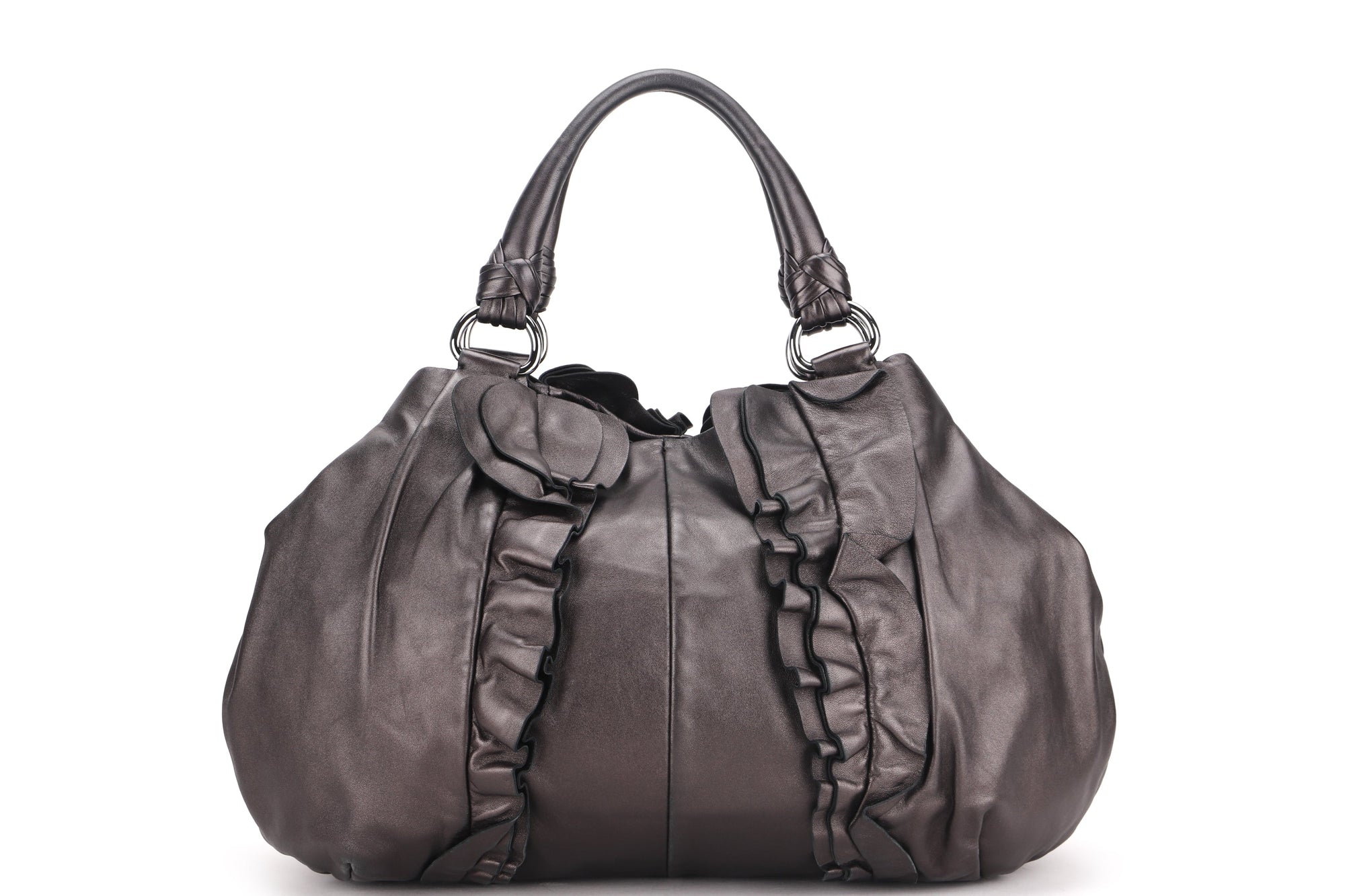 PRD BR3987 GRAFITE MORDORE NAPPA LEATHER SILVER HARDWARE, WITH CARD &amp; DUST COVER