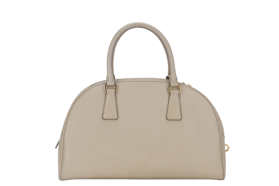 PRD DOME HANDBAG (BL0852) POMICE SAFFIANO LEATHER GOLD HARDWARE WITH LOCK&amp;KEYS, DUST COVER AND CARD