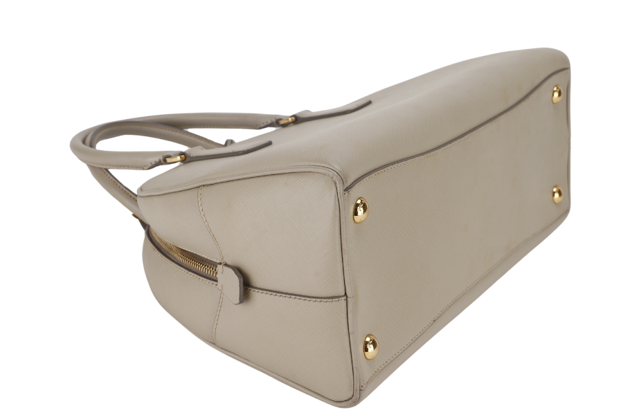 PRD DOME HANDBAG (BL0852) POMICE SAFFIANO LEATHER GOLD HARDWARE WITH LOCK&amp;KEYS, DUST COVER AND CARD
