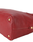 PRD BN2317 TOTE LARGE ROSSO VITELLO DAINO LEATHER GOLD HARDWARE WITH CARD