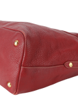 PRD BN2317 TOTE LARGE ROSSO VITELLO DAINO LEATHER GOLD HARDWARE WITH CARD
