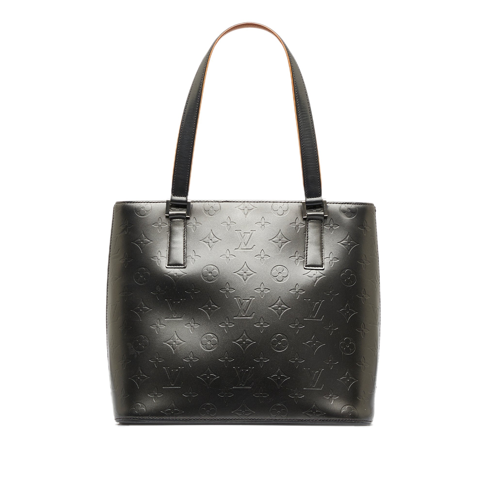 Black LV Monogram Mat Stockton Tote Bag