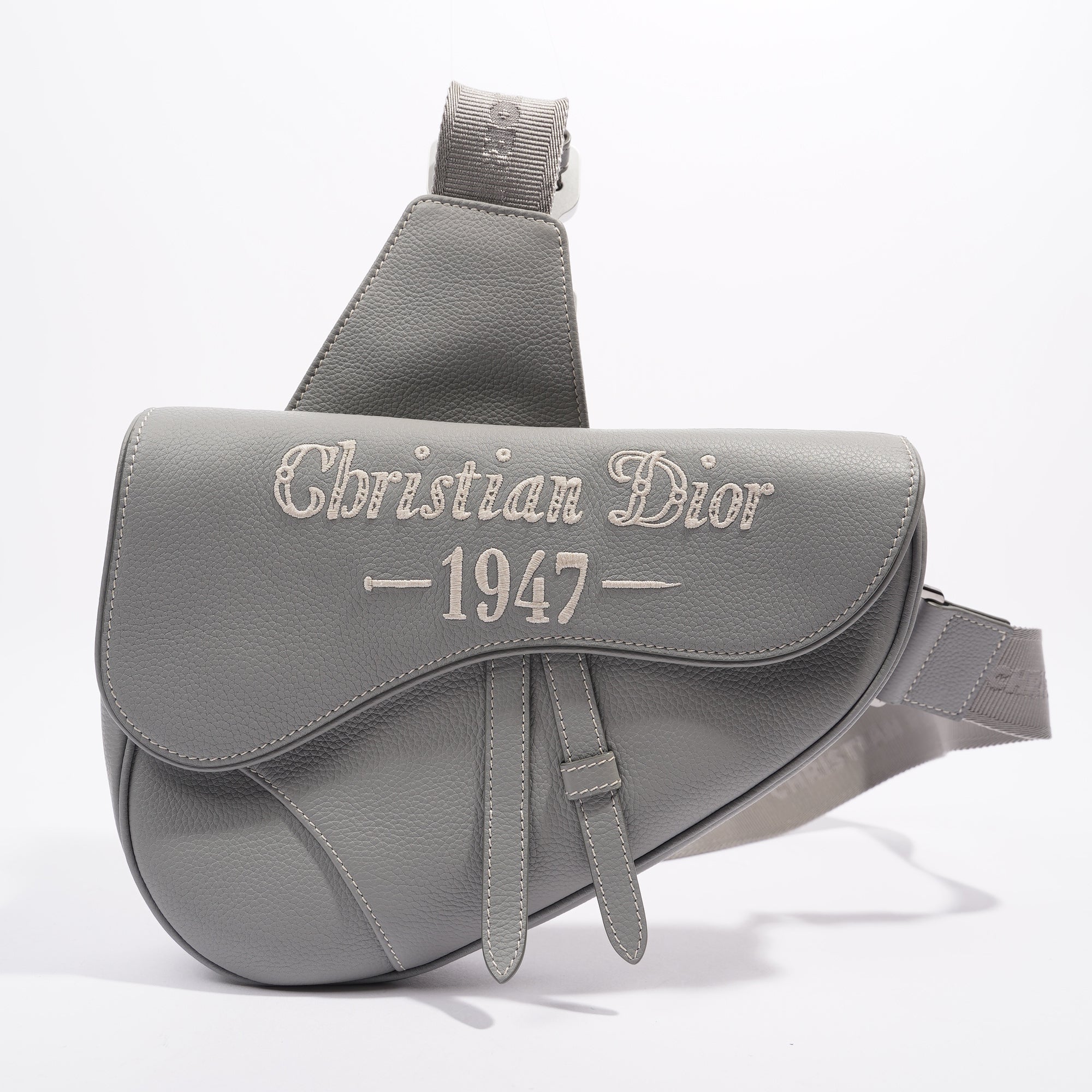 Christian D1OR 1947 Saddle Bag Grey Leather OS