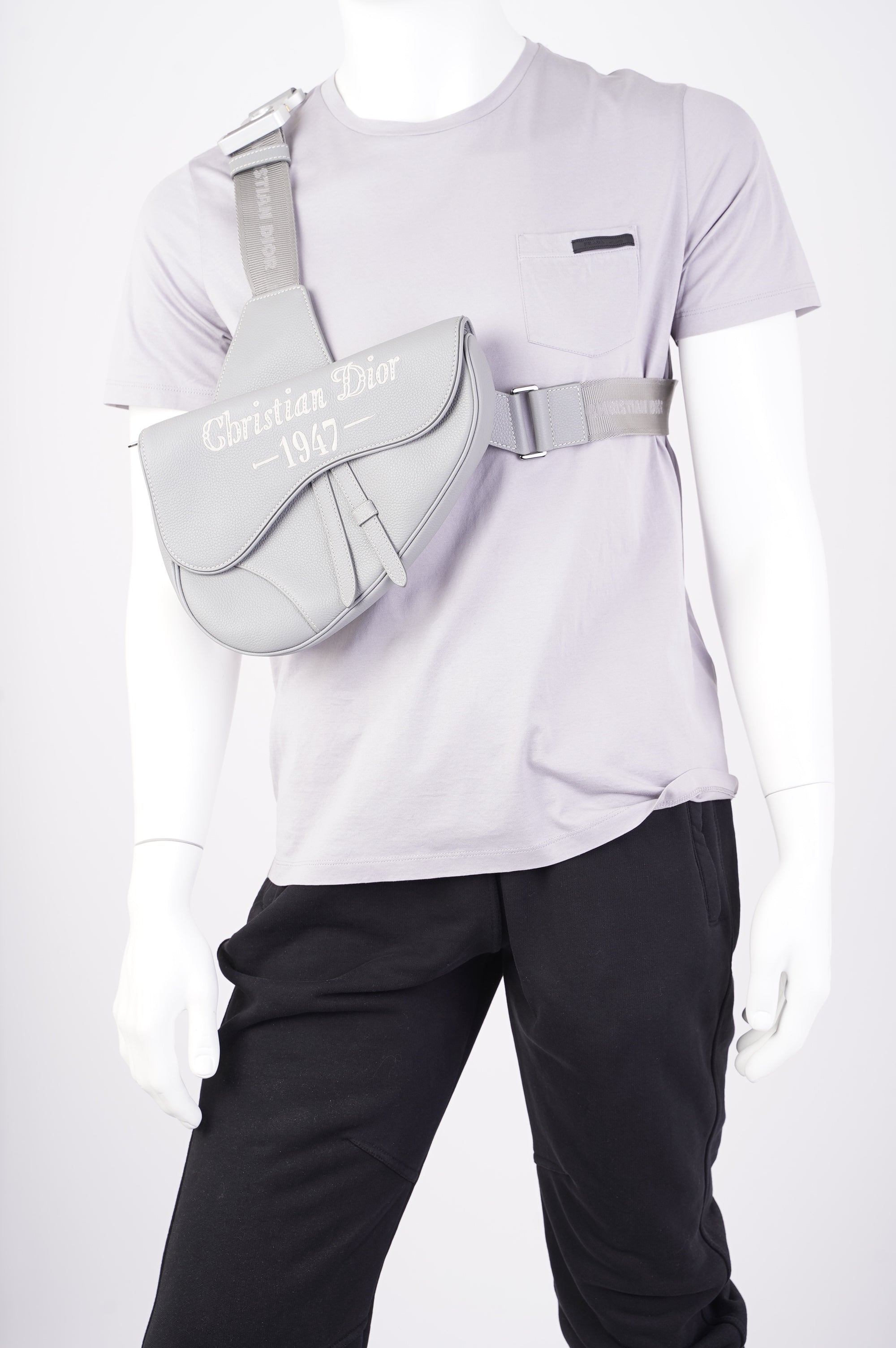 Christian D1OR 1947 Saddle Bag Grey Leather OS