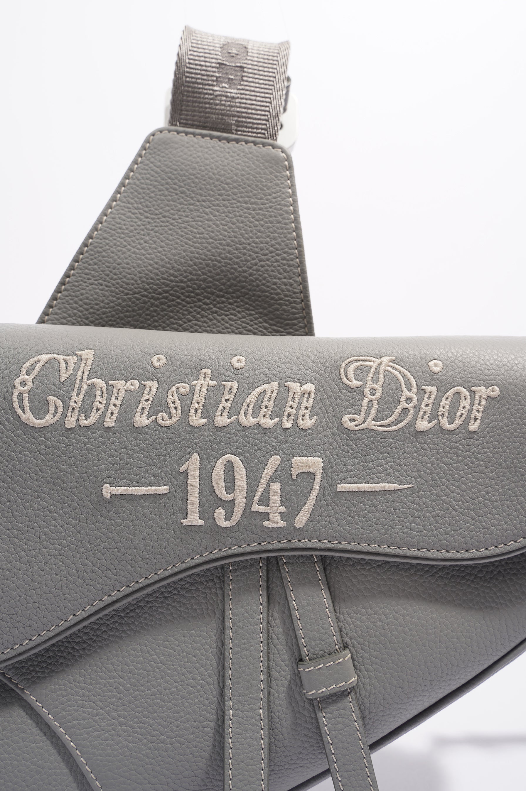 Christian D1OR 1947 Saddle Bag Grey Leather OS