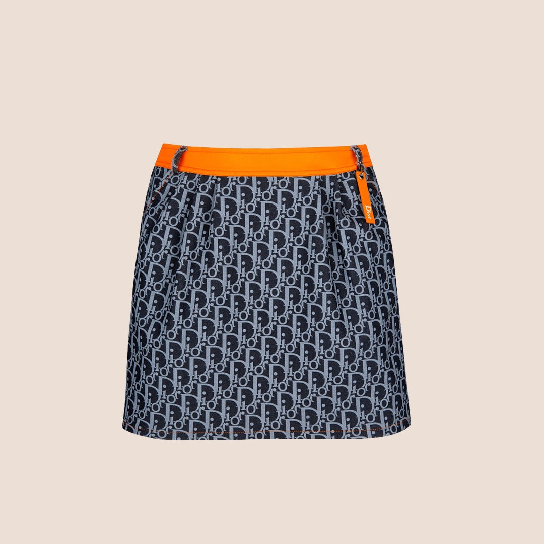 CHRISTIAN D1OR 2005 FLIGHT NAVY D1ORISSIMO WRAP SKIRT