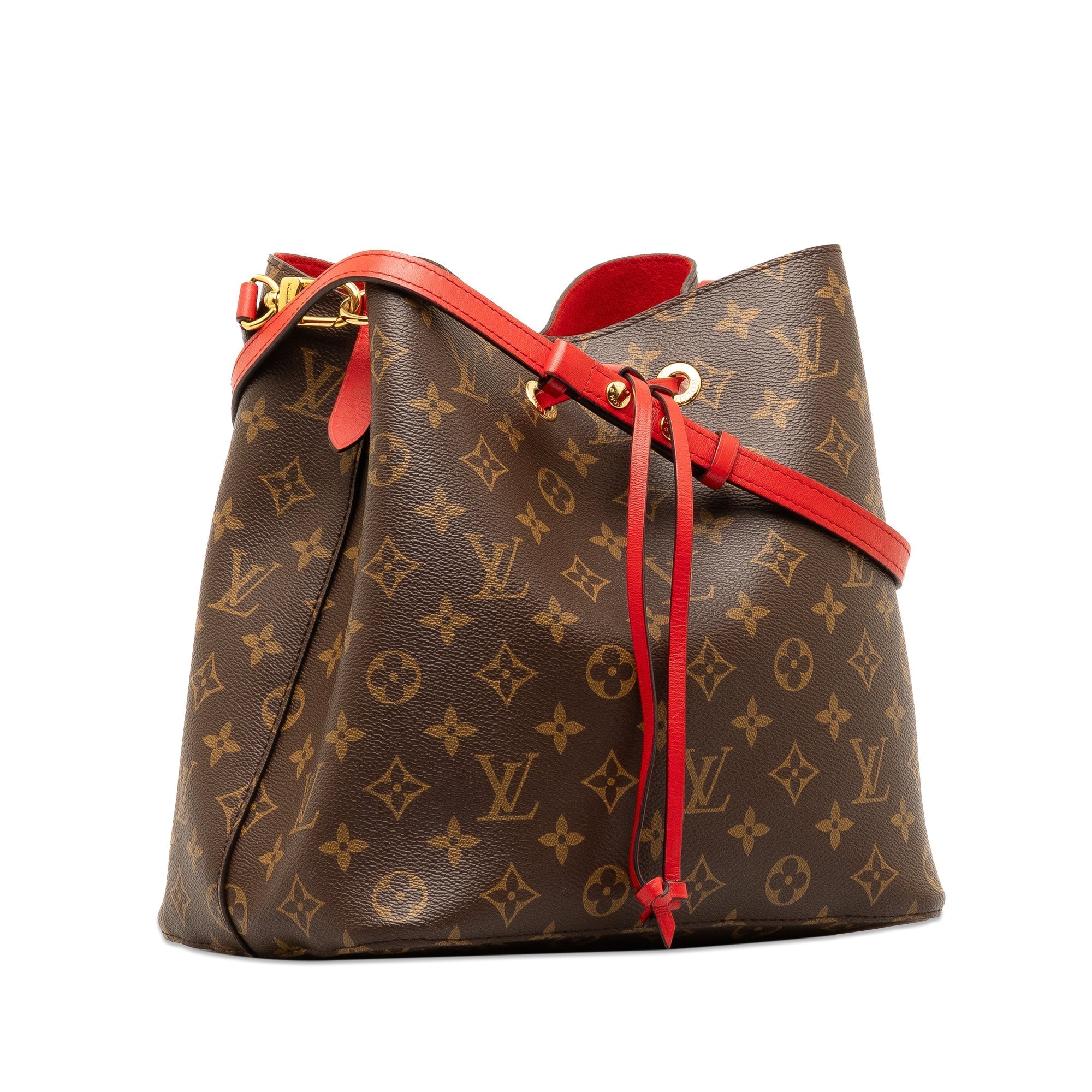 Brown LV Monogram Neonoe MM Bucket Bag