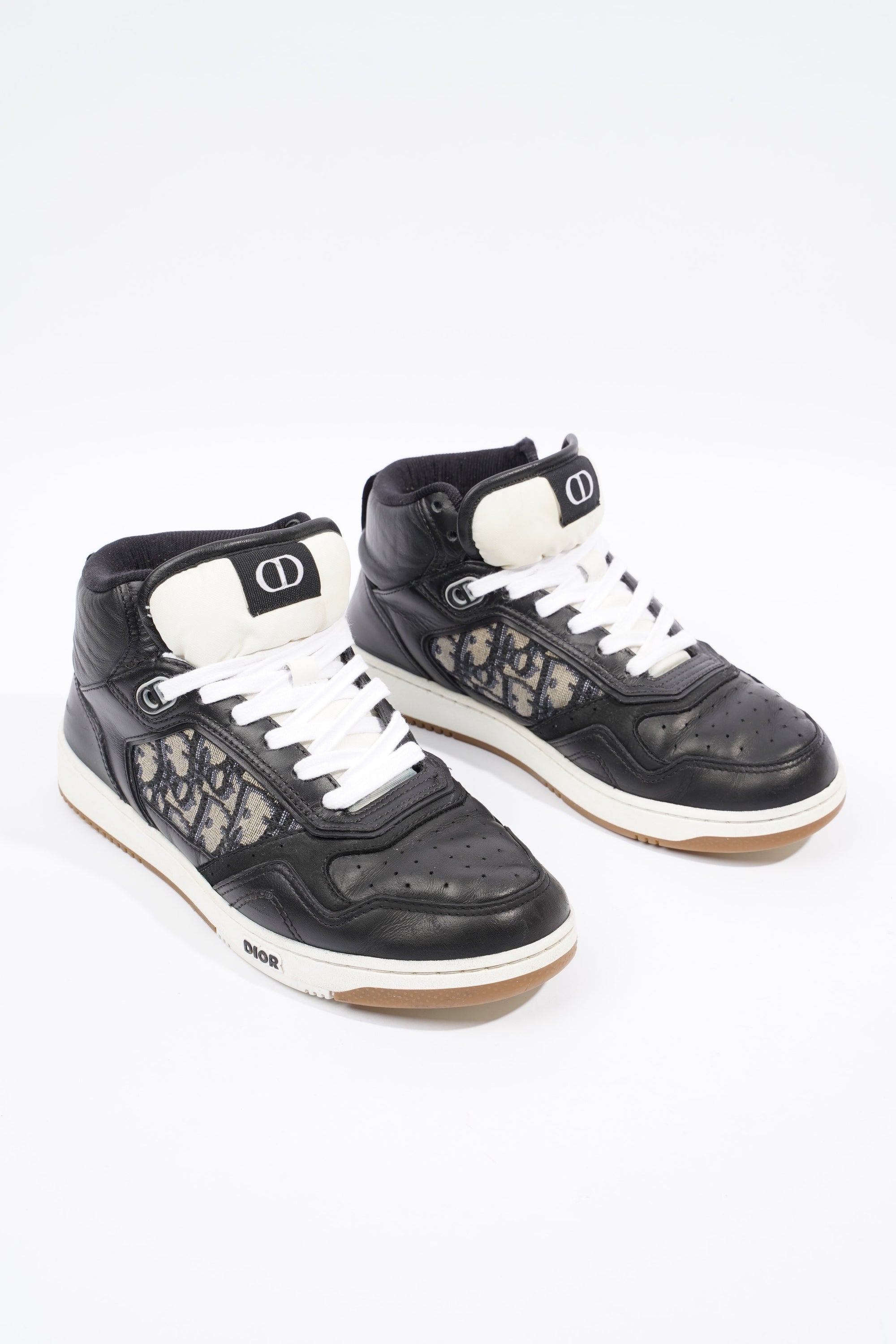 Christian D1OR B27 Mid-top Black / White / Beige Oblique Leather EU 37 UK 4