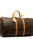 Brown LV Monogram Keepall Bandouliere 60 Travel Bag