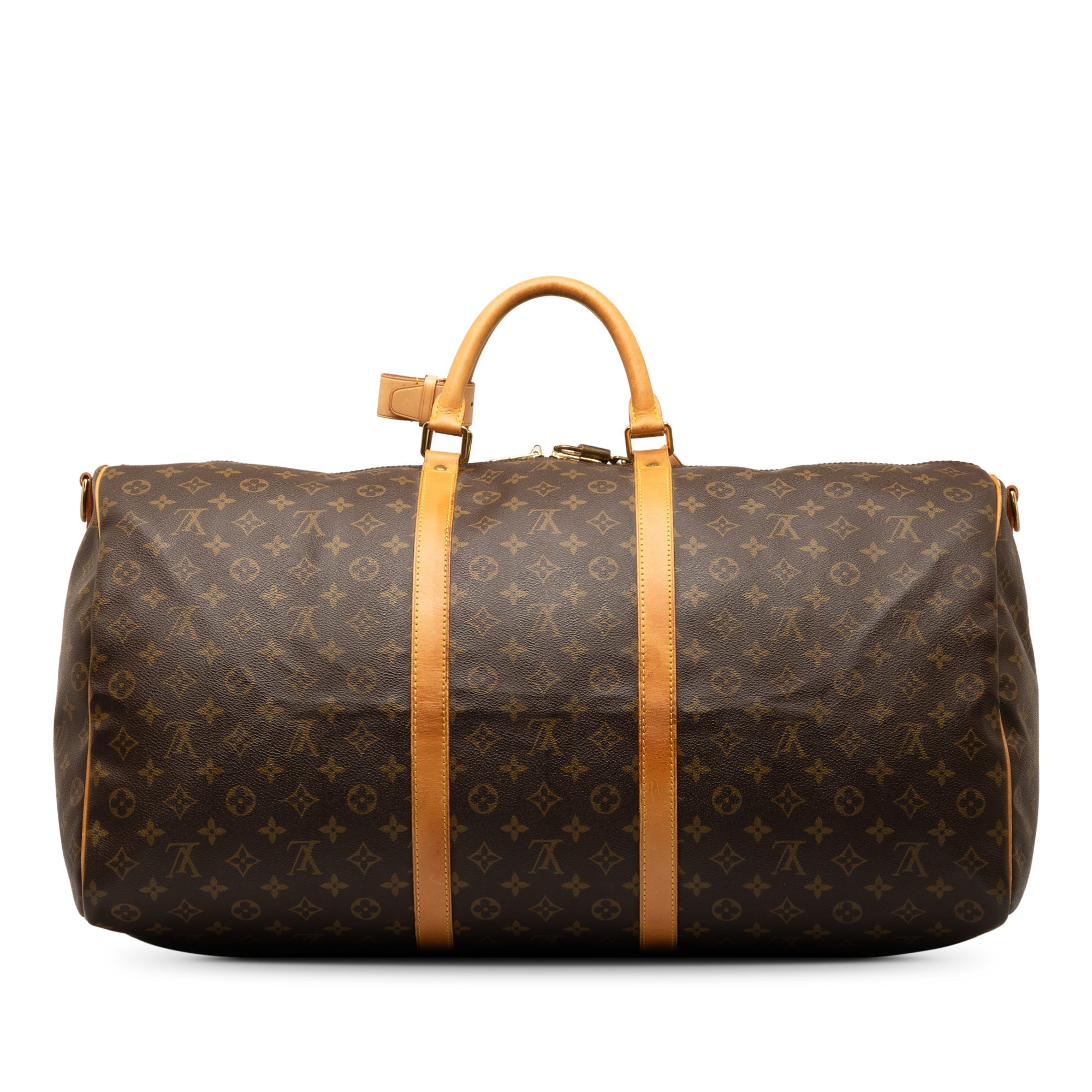 Brown LV Monogram Keepall Bandouliere 60 Travel Bag