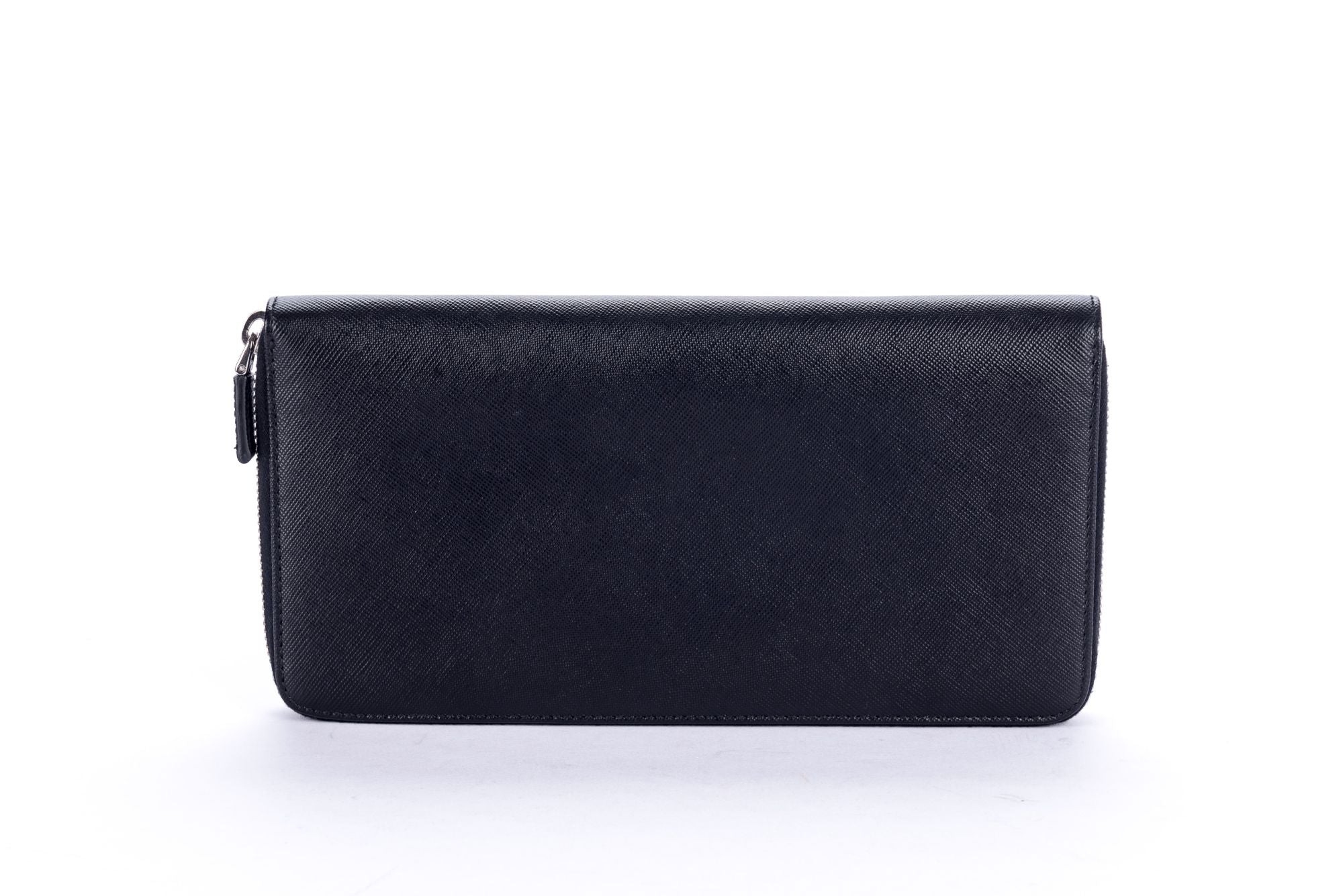 PRD 2M1220 Black Saffiano Large Zip Wallet with Cards &amp; Box