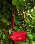 PRD Crossbody Bag Suede Rubinred