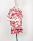 CHRISTIAN D1OR Chez Moi Two Piece Silk Red White