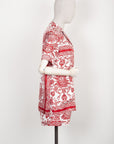 CHRISTIAN D1OR Chez Moi Two Piece Silk Red White