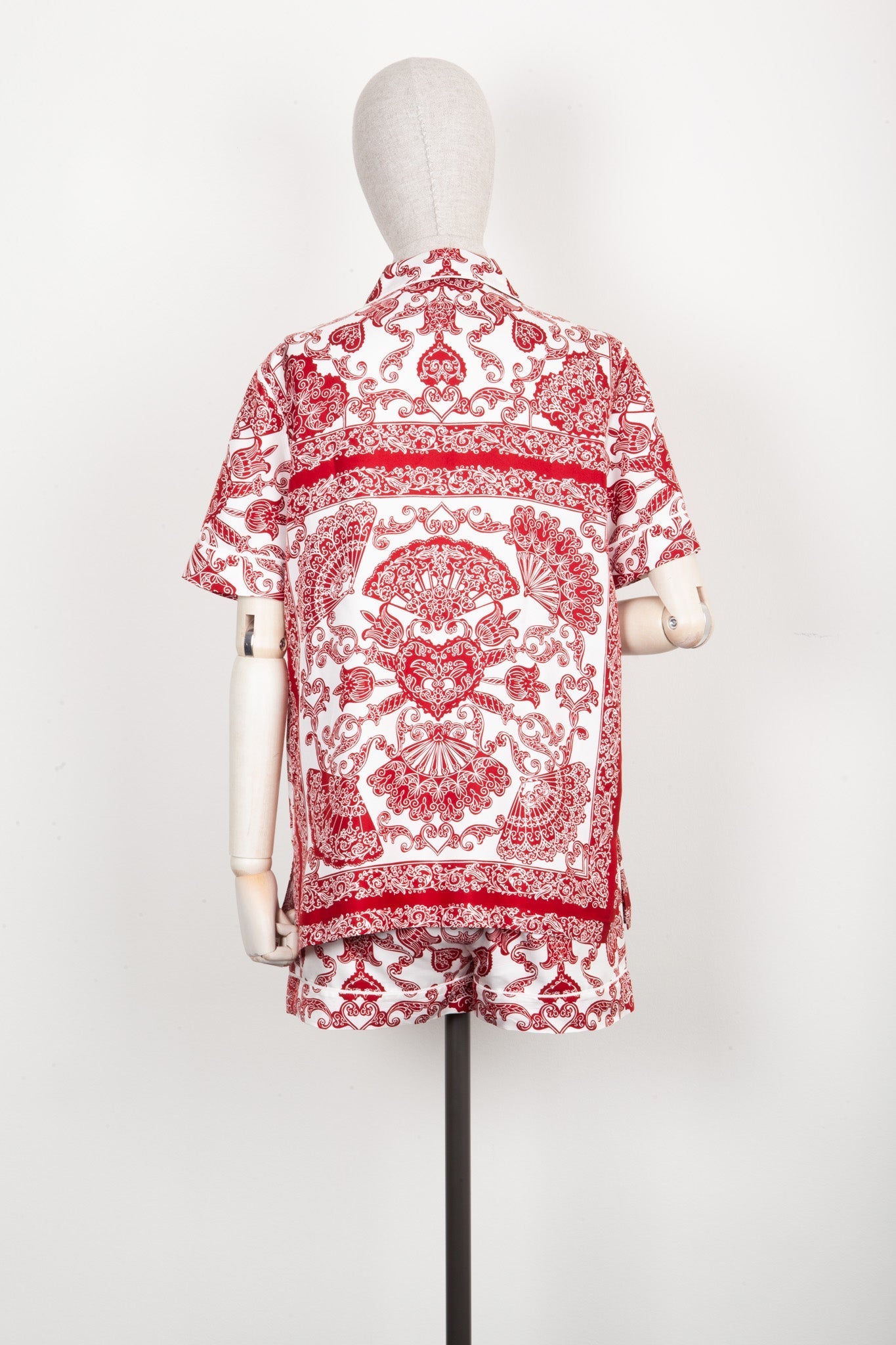 CHRISTIAN D1OR Chez Moi Two Piece Silk Red White