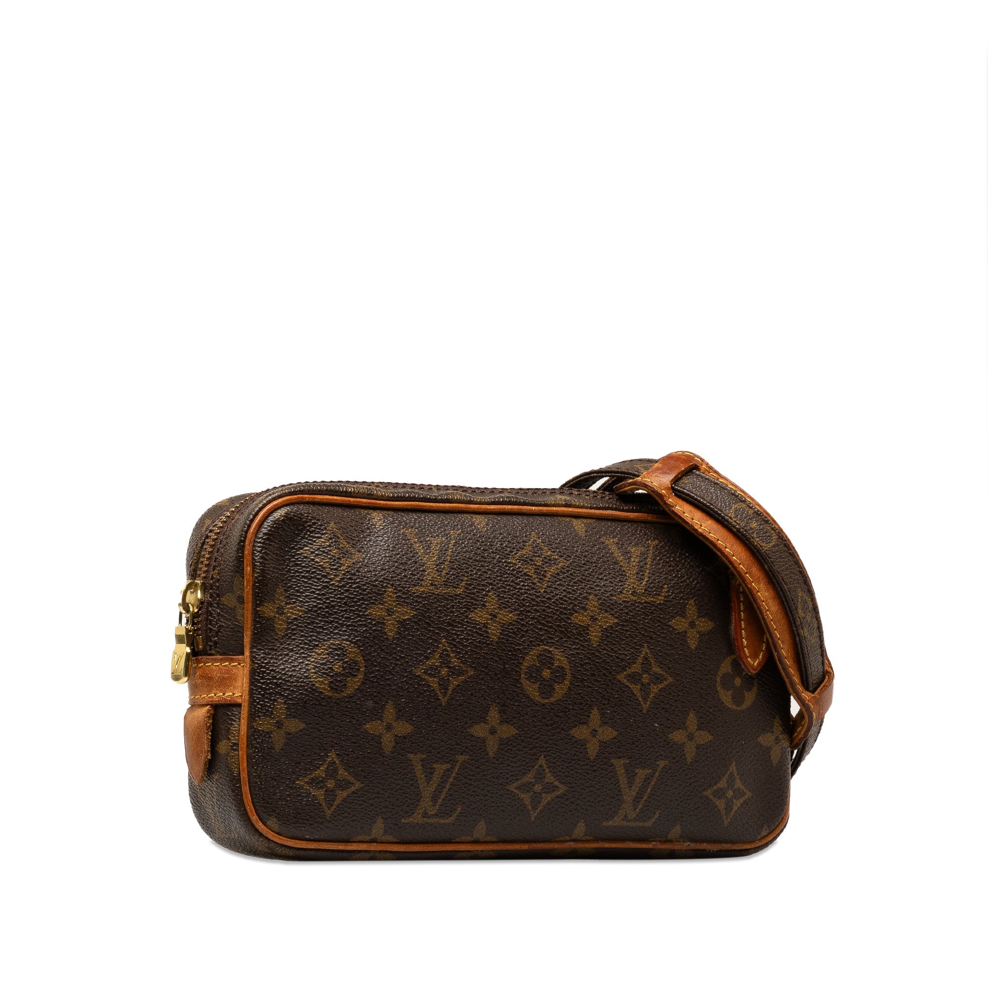 Brown LV Monogram Pochette Marly Bandouliere Crossbody Bag