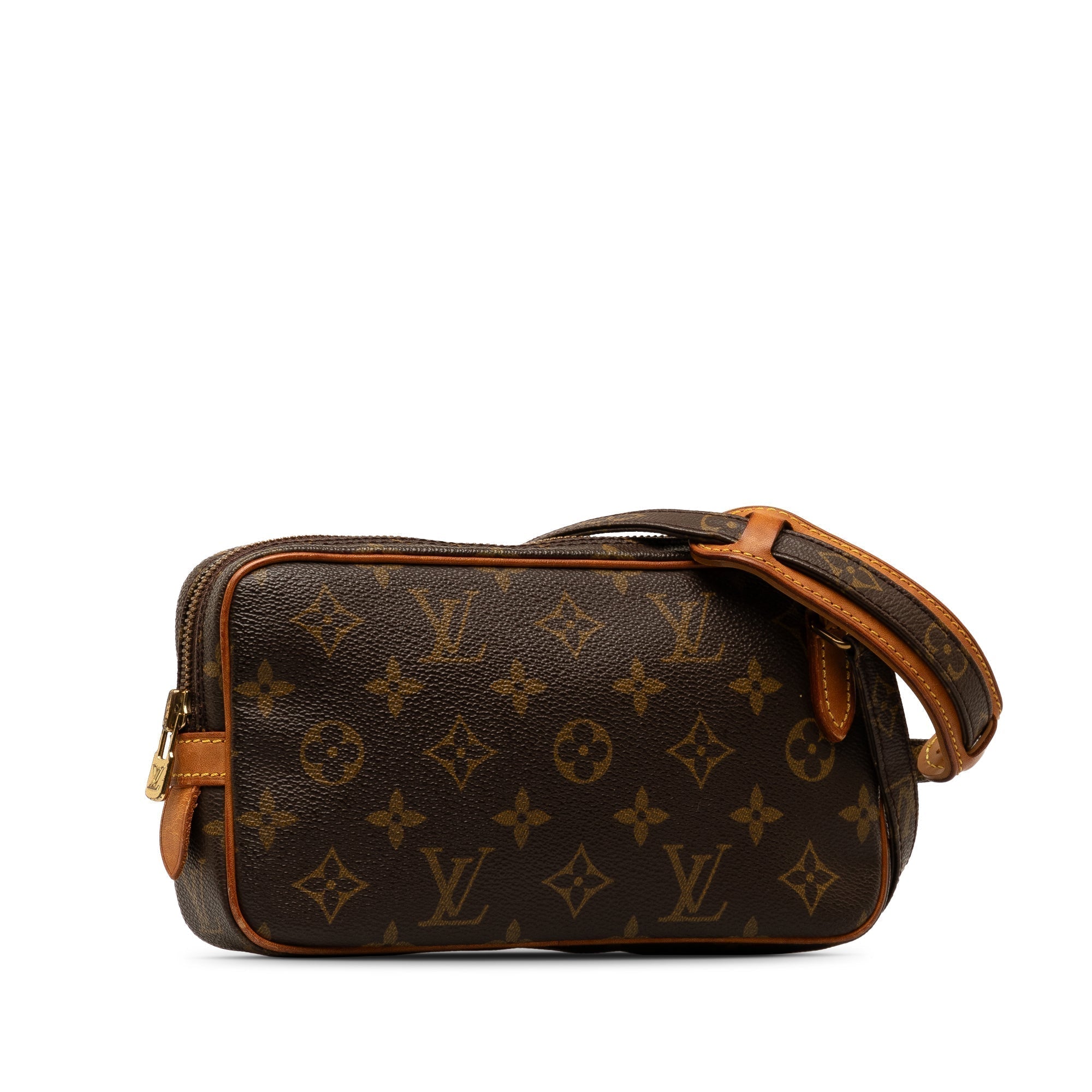 Brown LV Monogram Pochette Marly Bandouliere Crossbody Bag