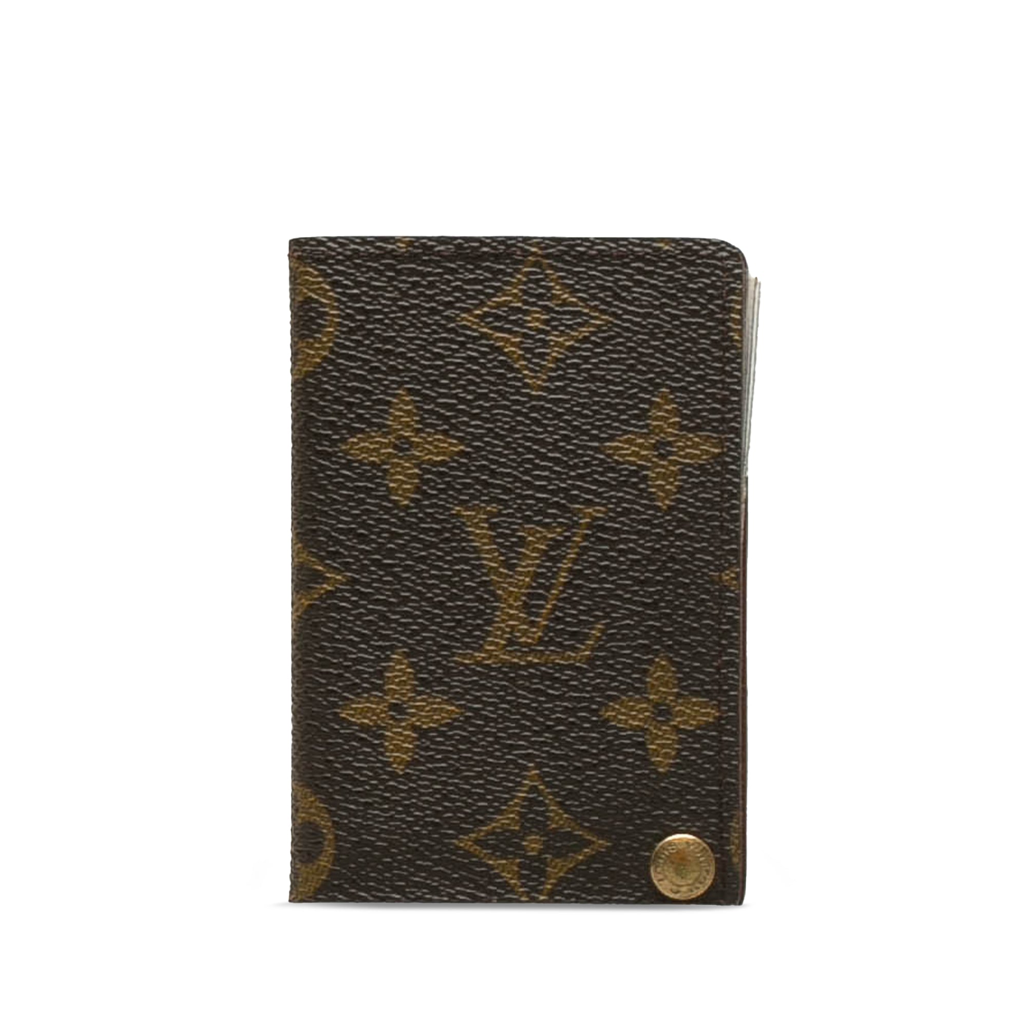 Brown LV Monogram Porte-Cartes Credit Pression Card Holder