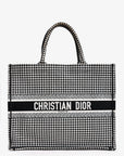 Christian D1OR 2020 Black/White Houndstooth Patterned Large Book Tote