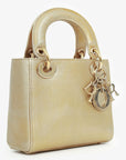 Christian D1OR 2018 Gold Metallic Lizard Leather Mini Lady D1OR with Strap