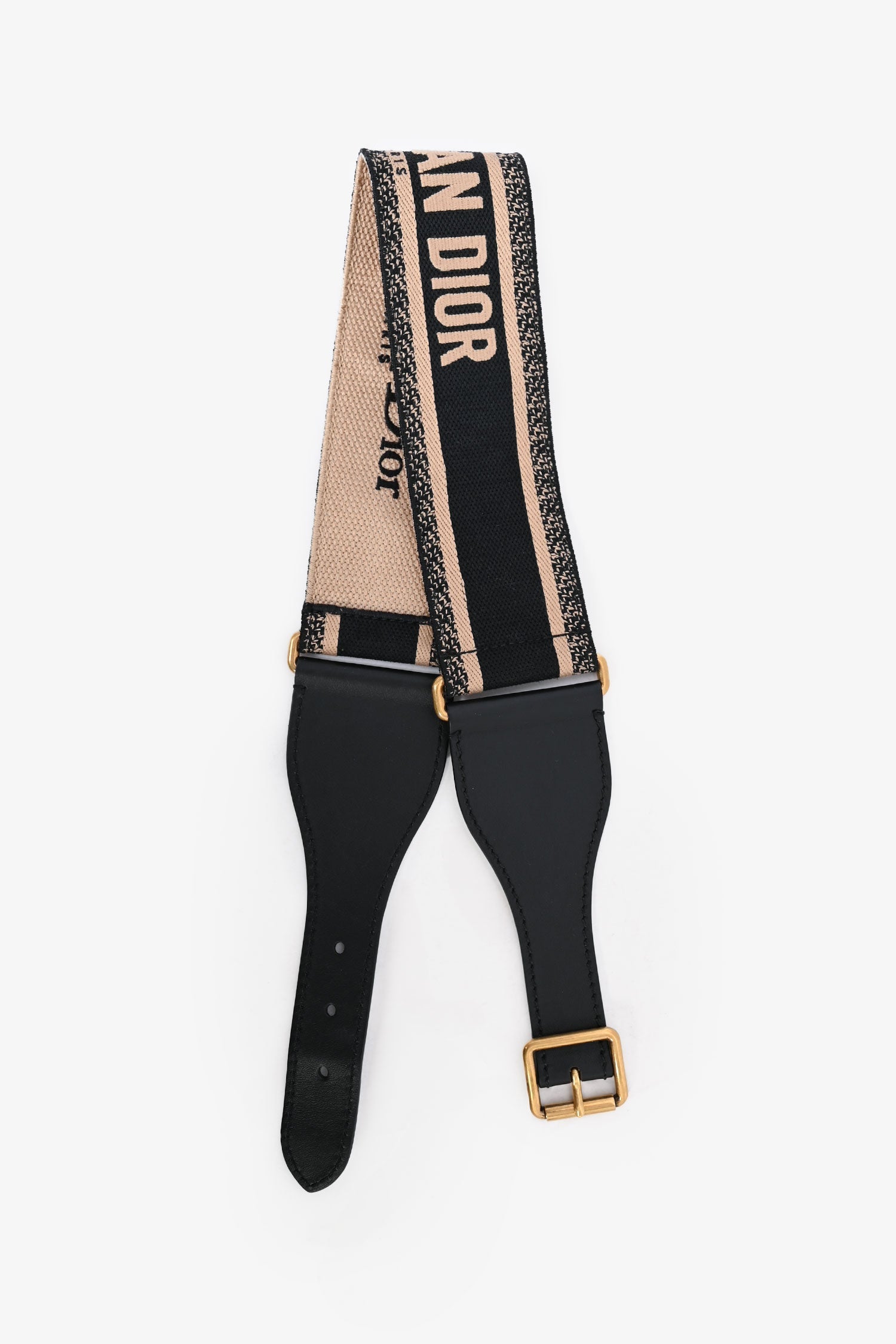 Christian D1OR Black Logo Waist Belt
