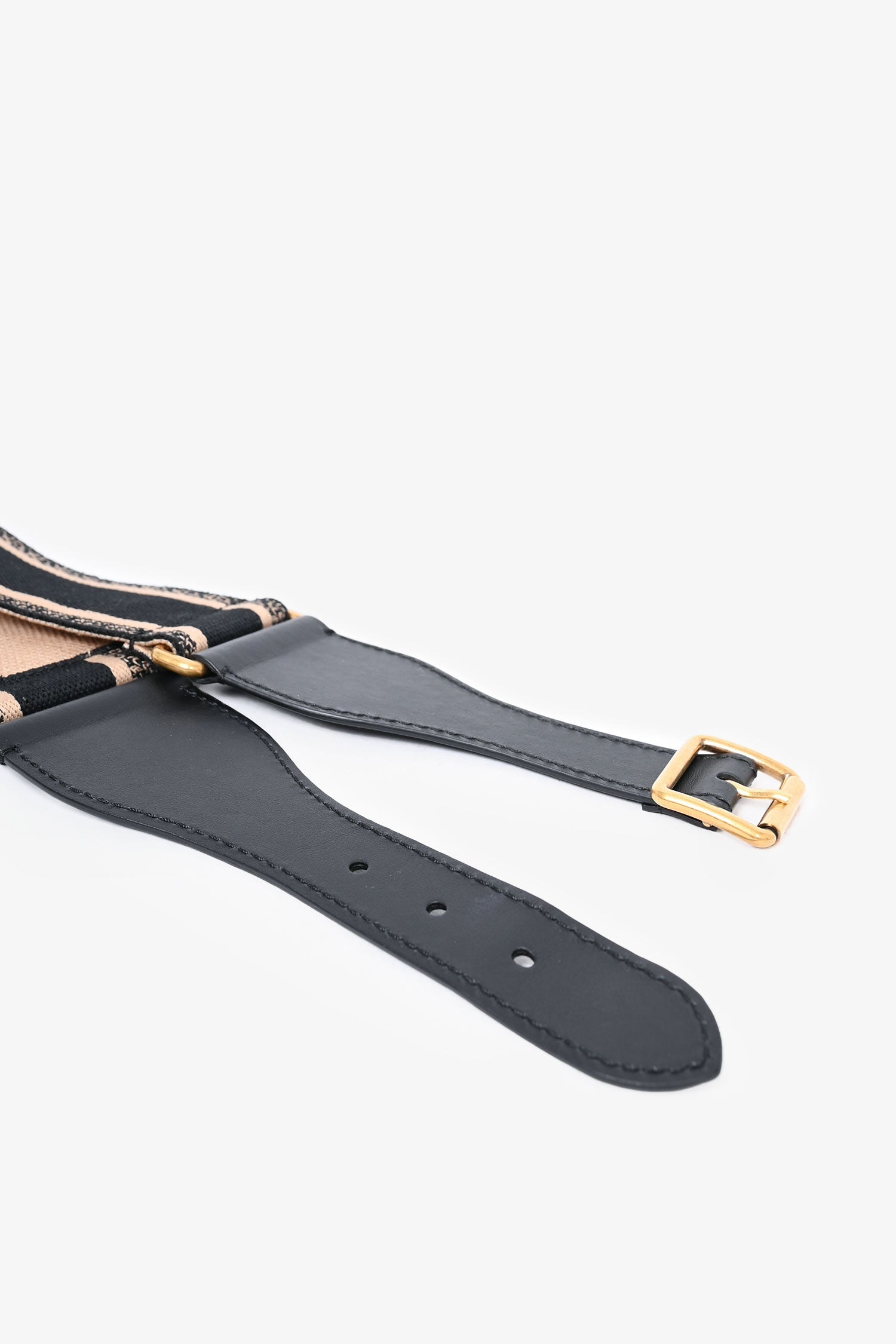 Christian D1OR Black Logo Waist Belt