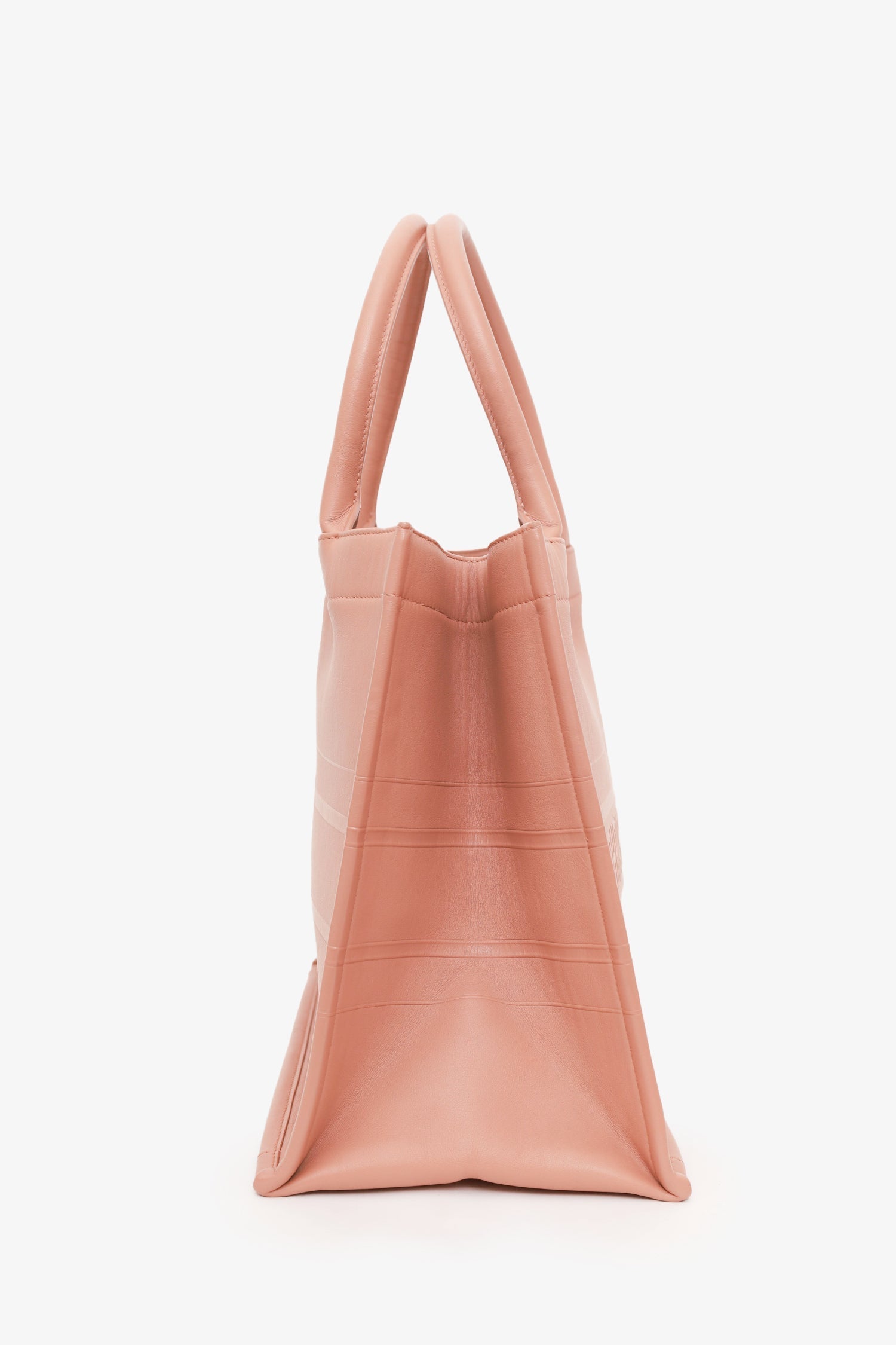 Christian D1OR 2020 Pink Oblique Embossed Leather Medium Book Tote