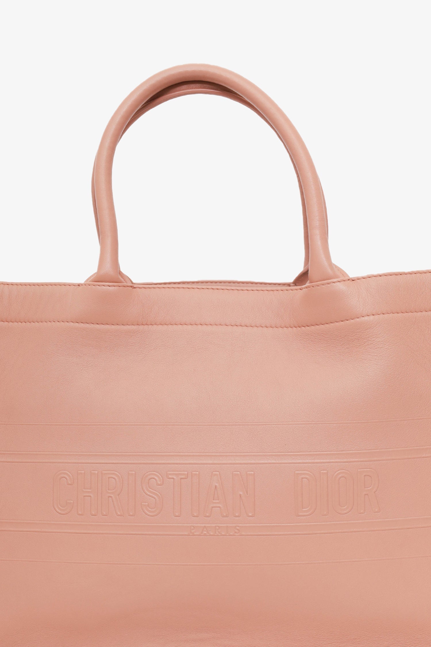 Christian D1OR 2020 Pink Oblique Embossed Leather Medium Book Tote