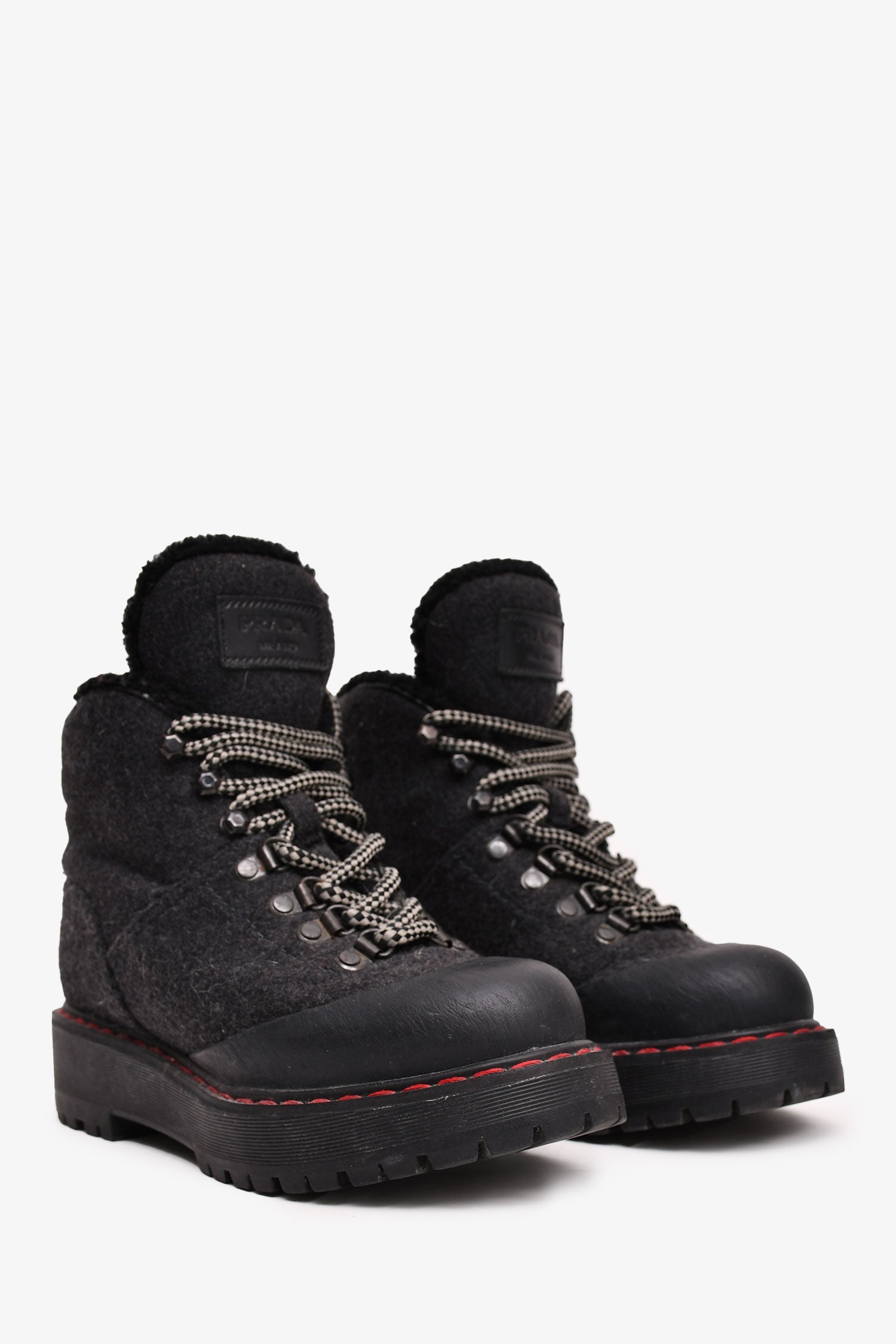 PRD Black/Grey Leather/Fabric Hiking Boots Size 36