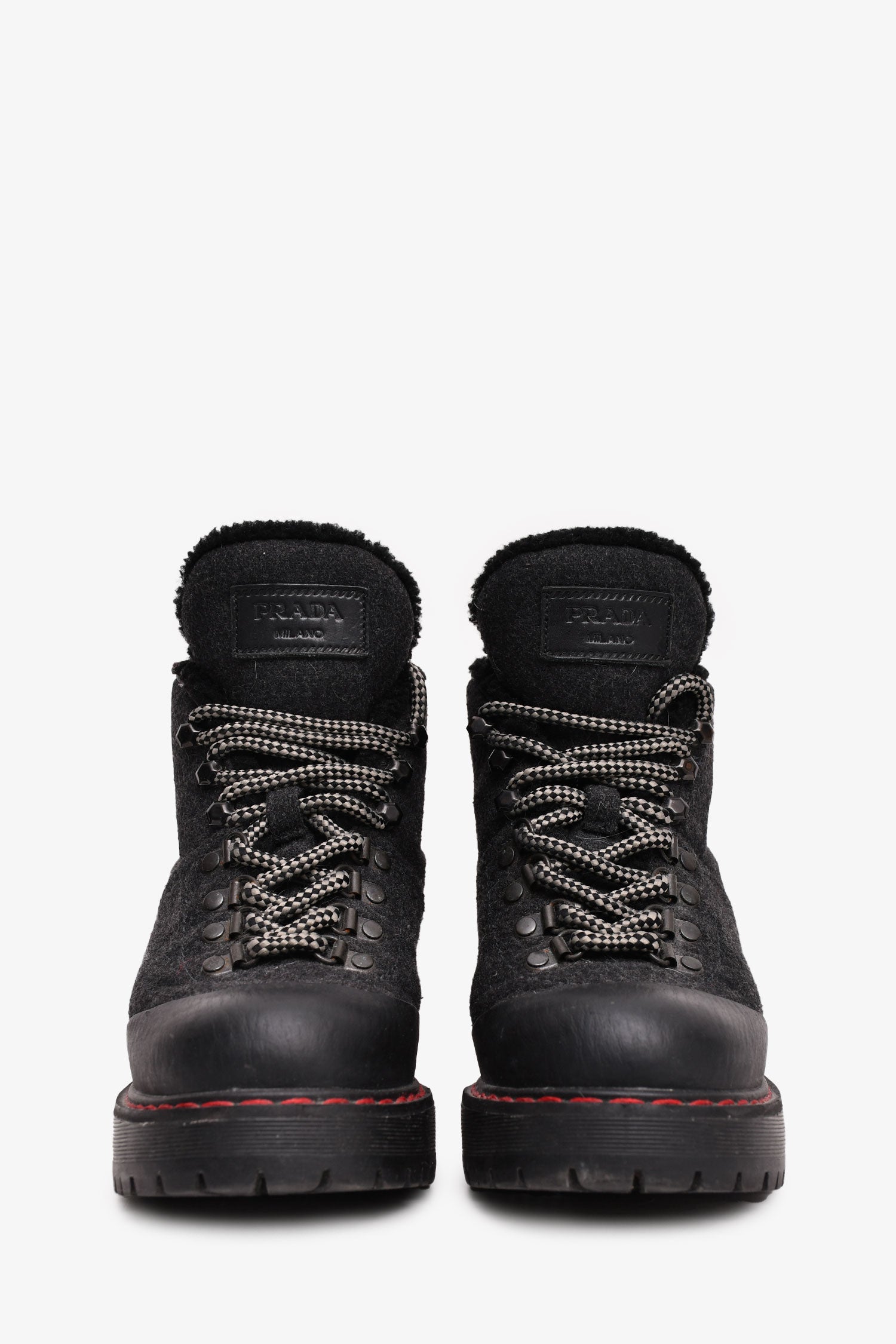 PRD Black/Grey Leather/Fabric Hiking Boots Size 36