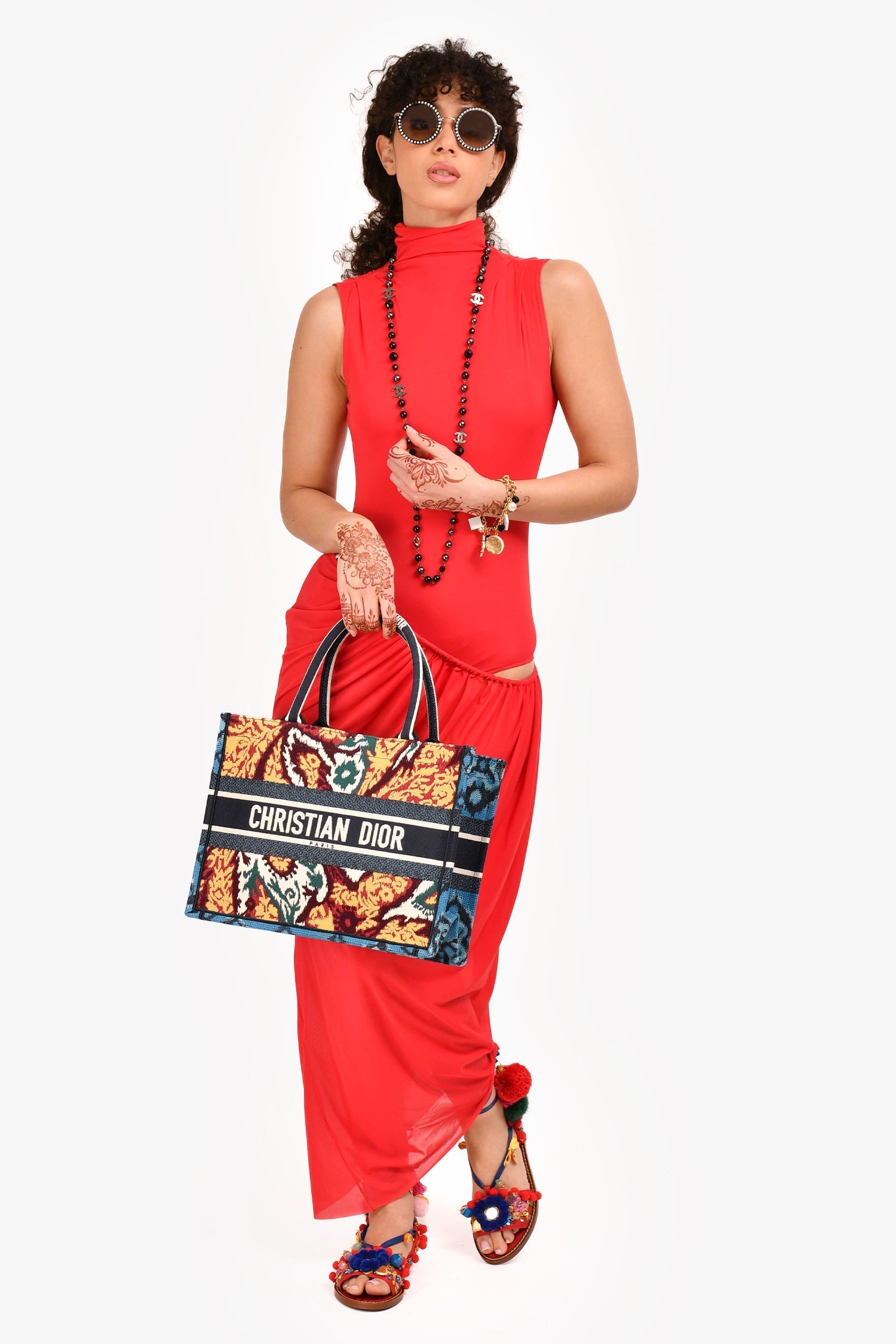Christian D1OR 2021 Small Multicolour Book Tote