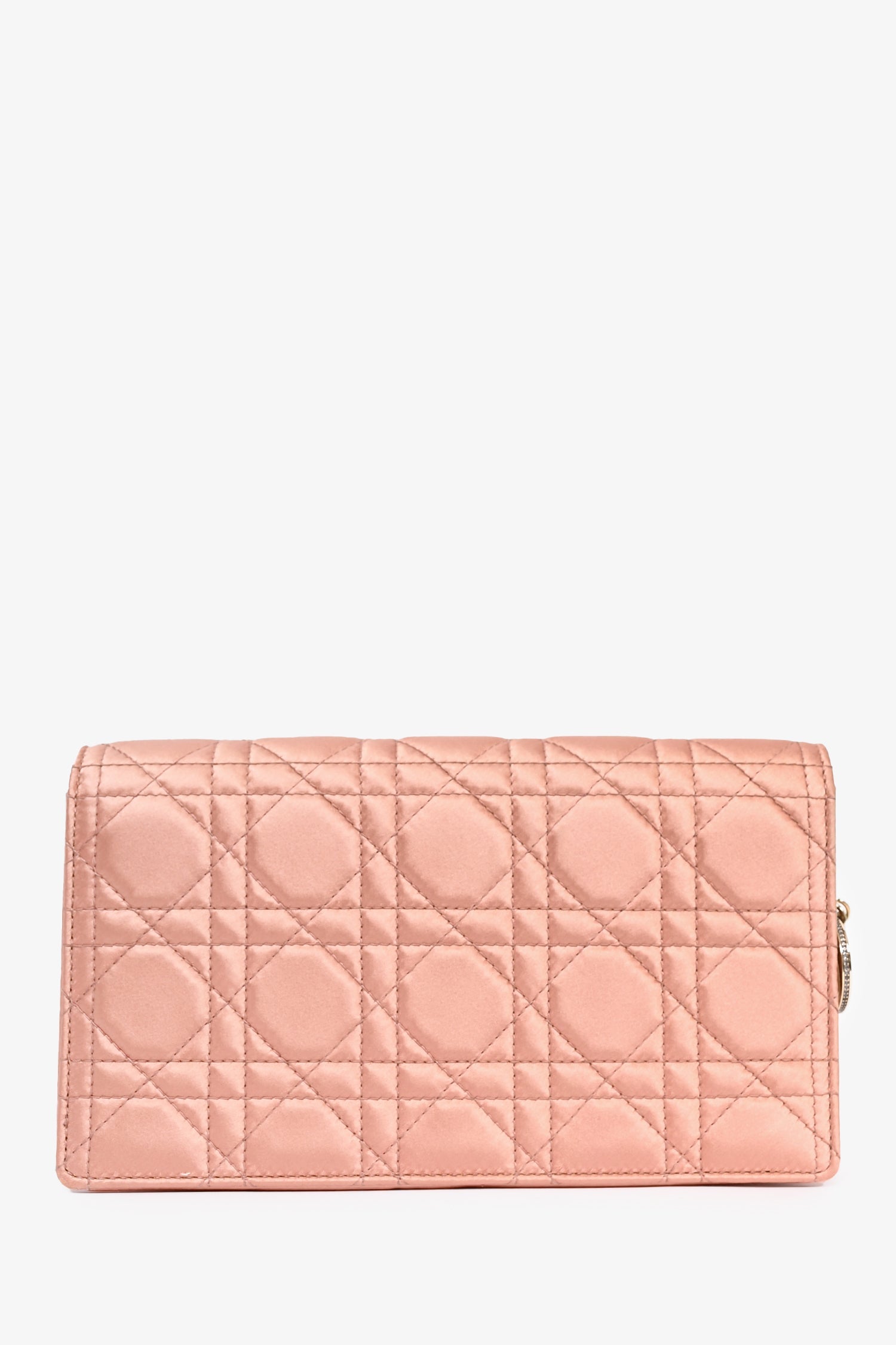 Christian D1OR 2019 Pink Satin Cannage Wallet on Chain