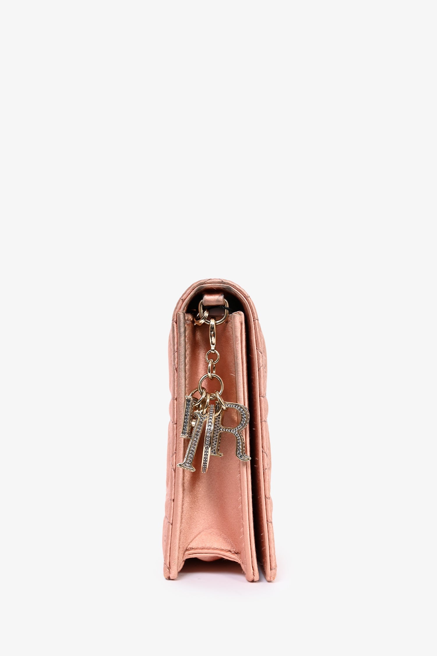 Christian D1OR 2019 Pink Satin Cannage Wallet on Chain