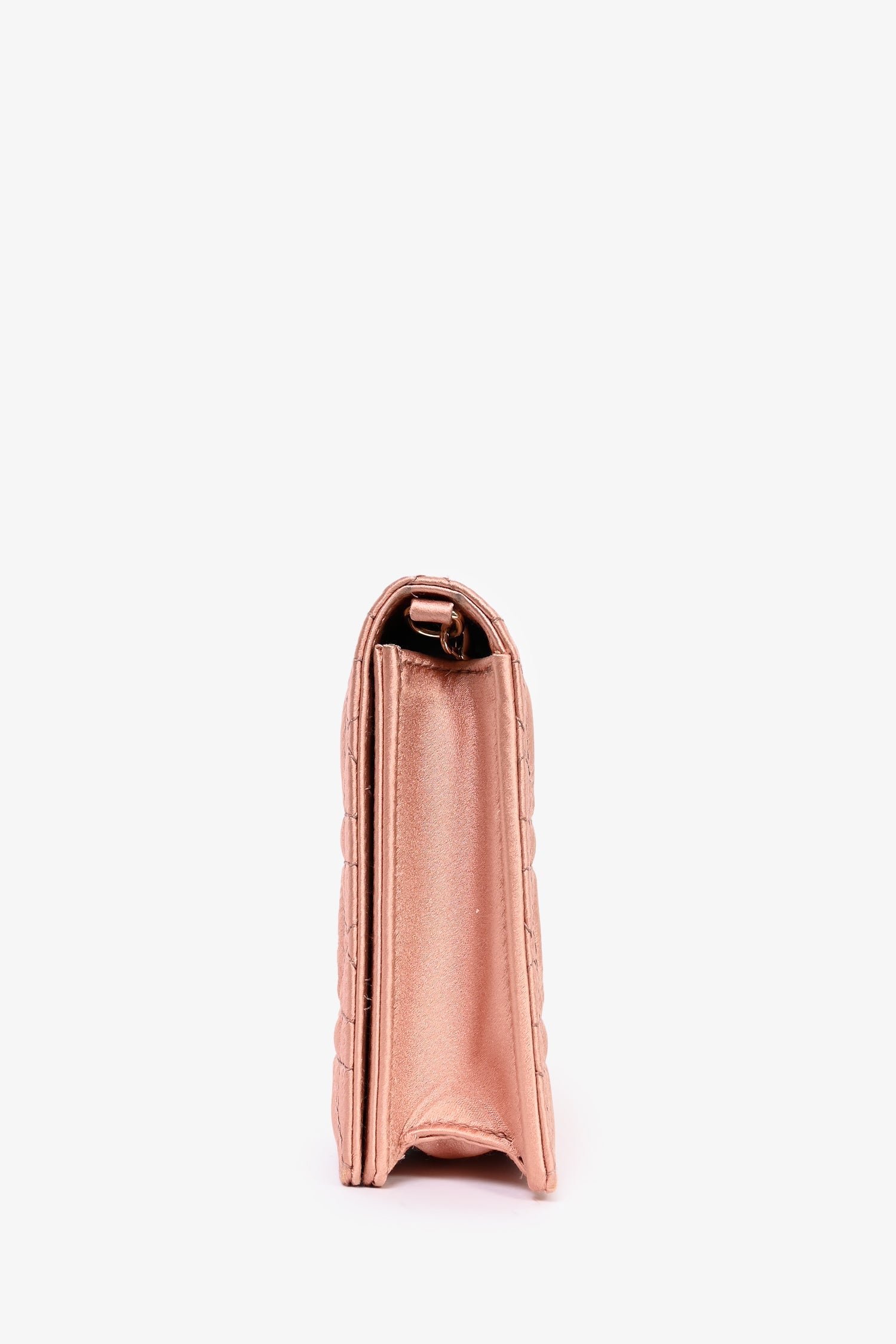 Christian D1OR 2019 Pink Satin Cannage Wallet on Chain